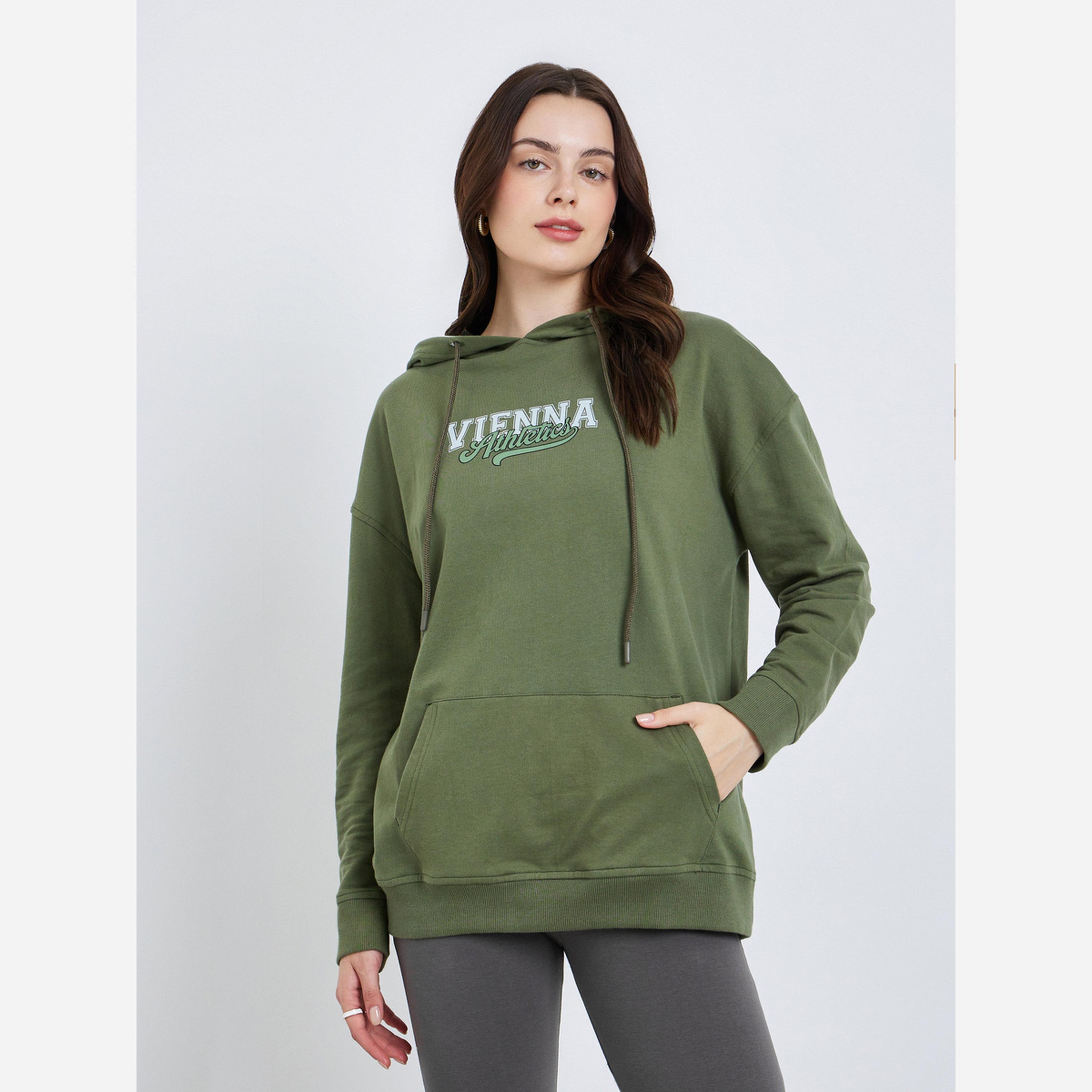 ستايلي - طقم نسائي هودي طويل بقبعة وفيزون مقاس واسع-women-clothing-coordsets-image-2