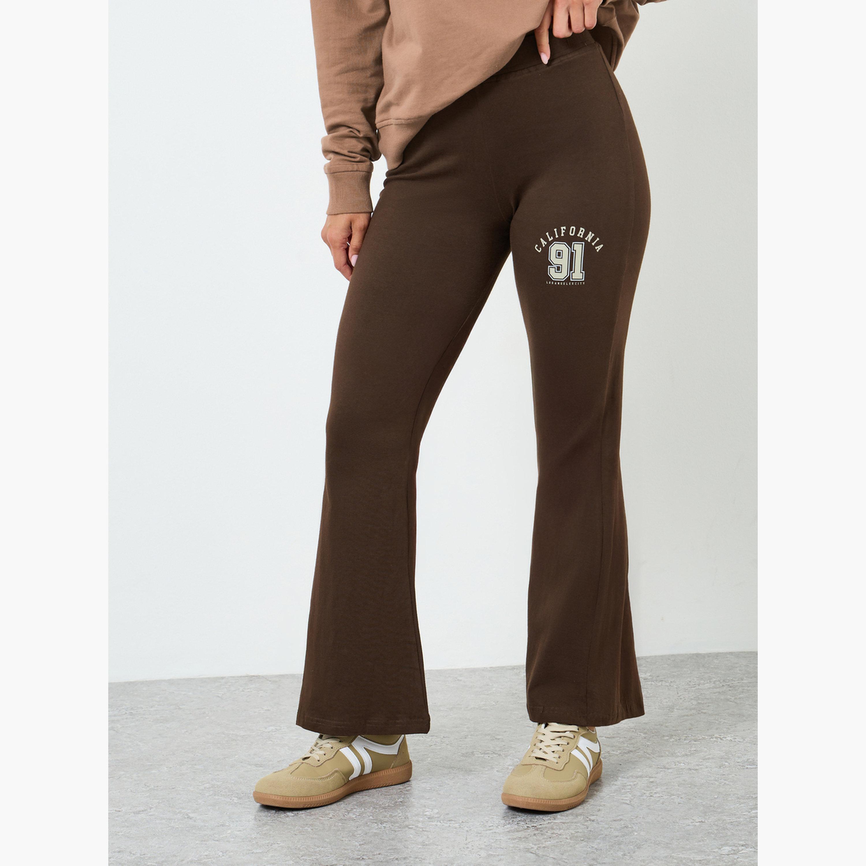 Styli Women Tan Sweatshirt and Wide Leg Pants Co-Ords-women-clothing-coordsets-image-5