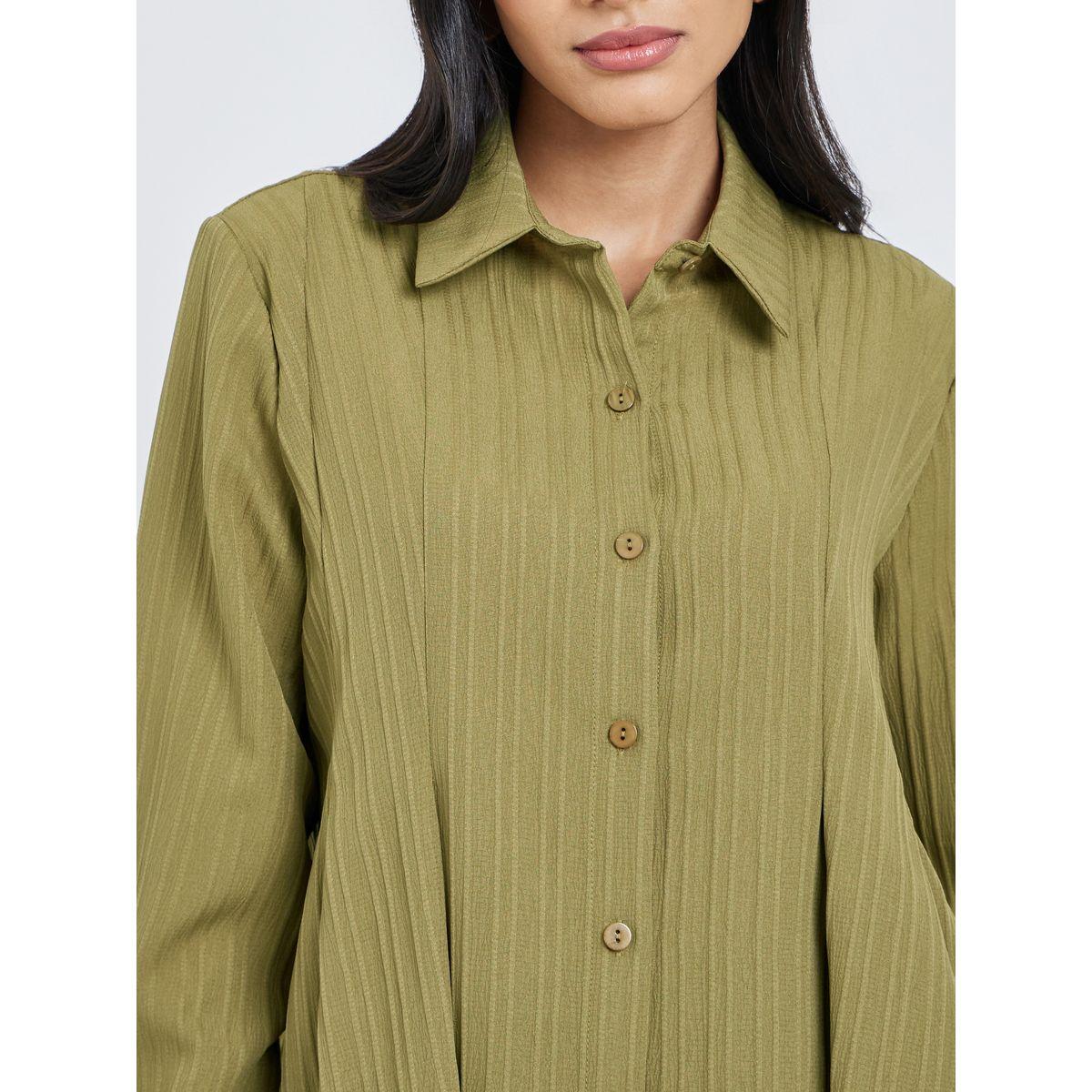 بلوزة بتفاصيل بارزة الملمس مع كسرات-women-clothing-shirtsandblouses-shirts-image-4