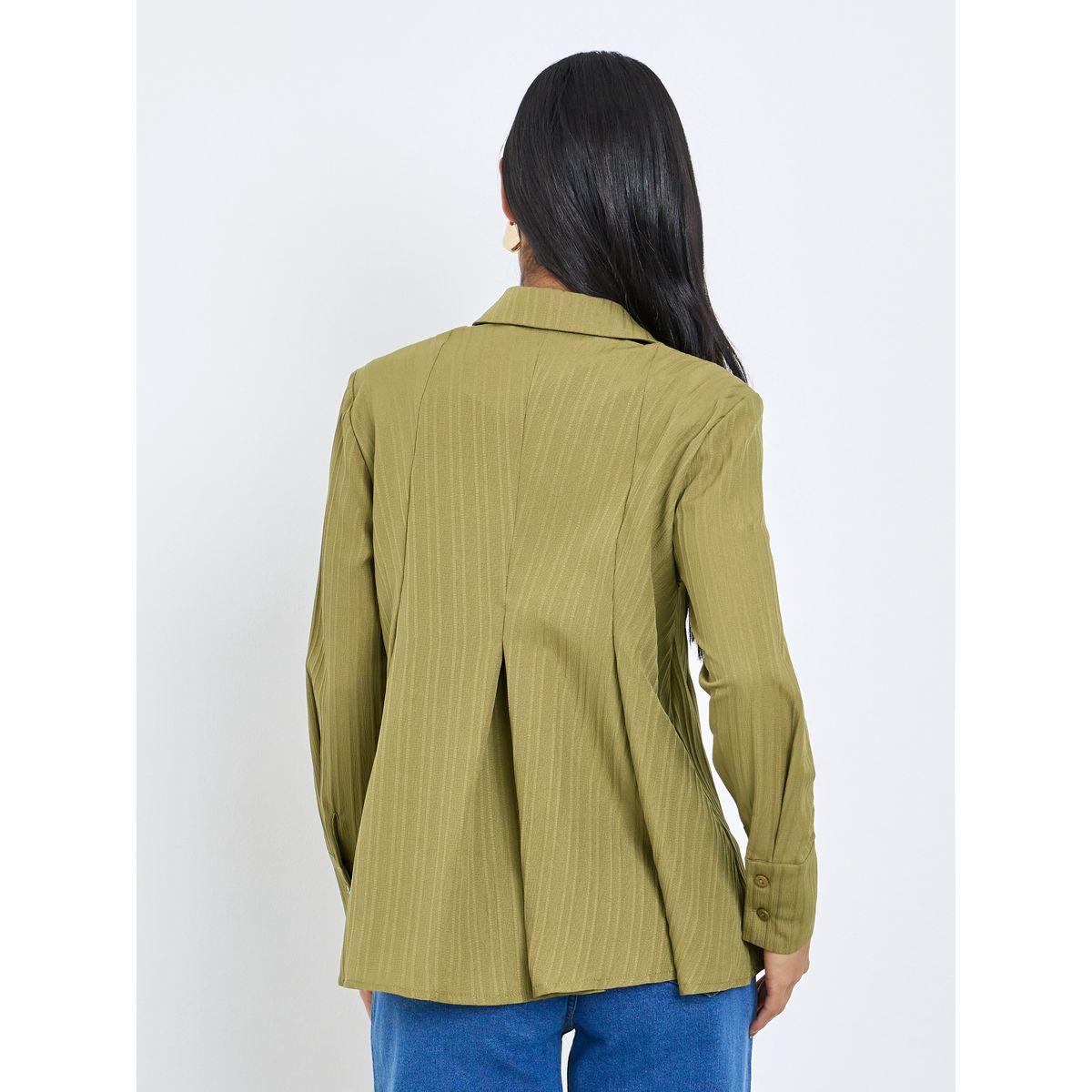 بلوزة بتفاصيل بارزة الملمس مع كسرات-women-clothing-shirtsandblouses-shirts-image-5