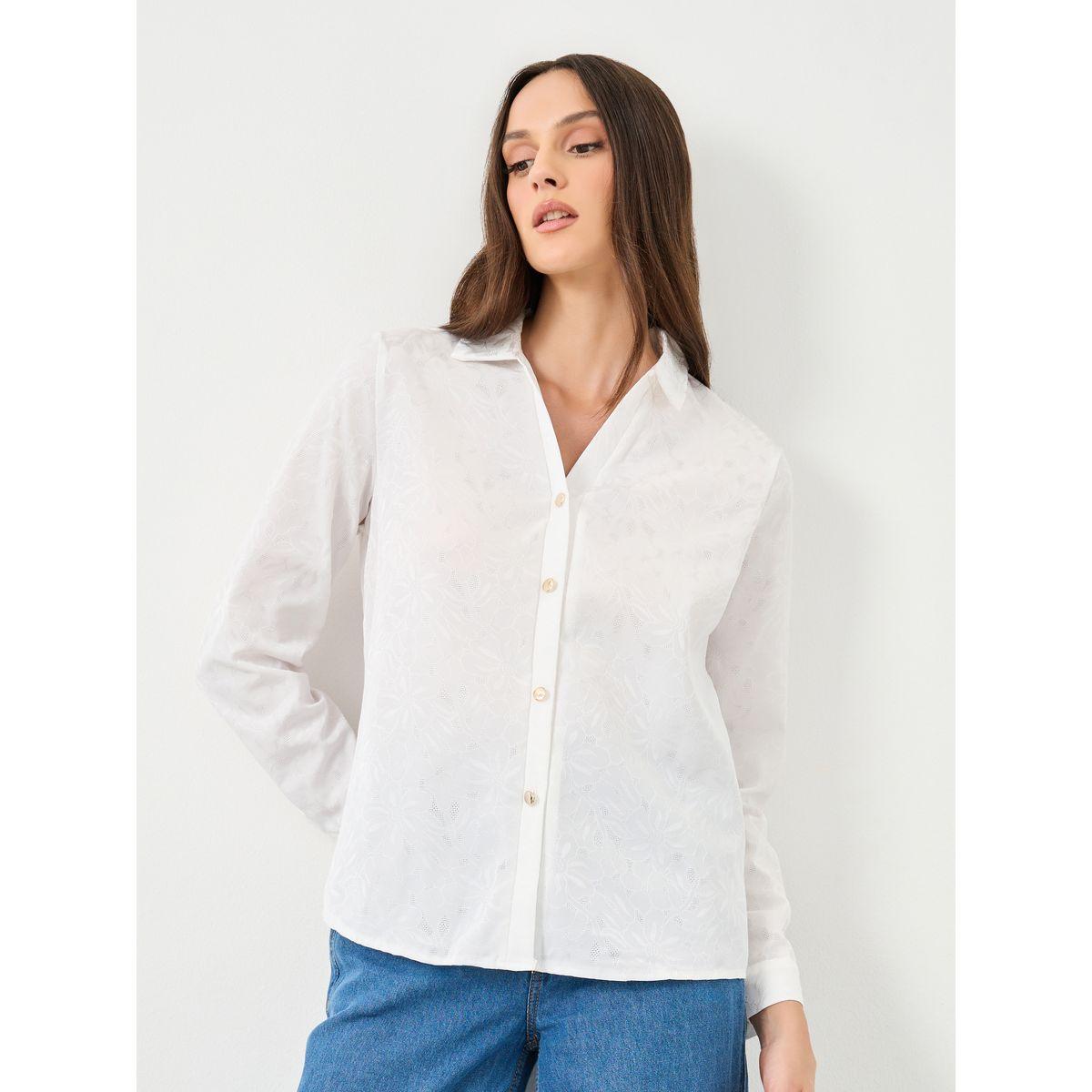 بلوزة سادة بأزرار وأكمام طويلة-women-clothing-shirtsandblouses-shirts-image-1