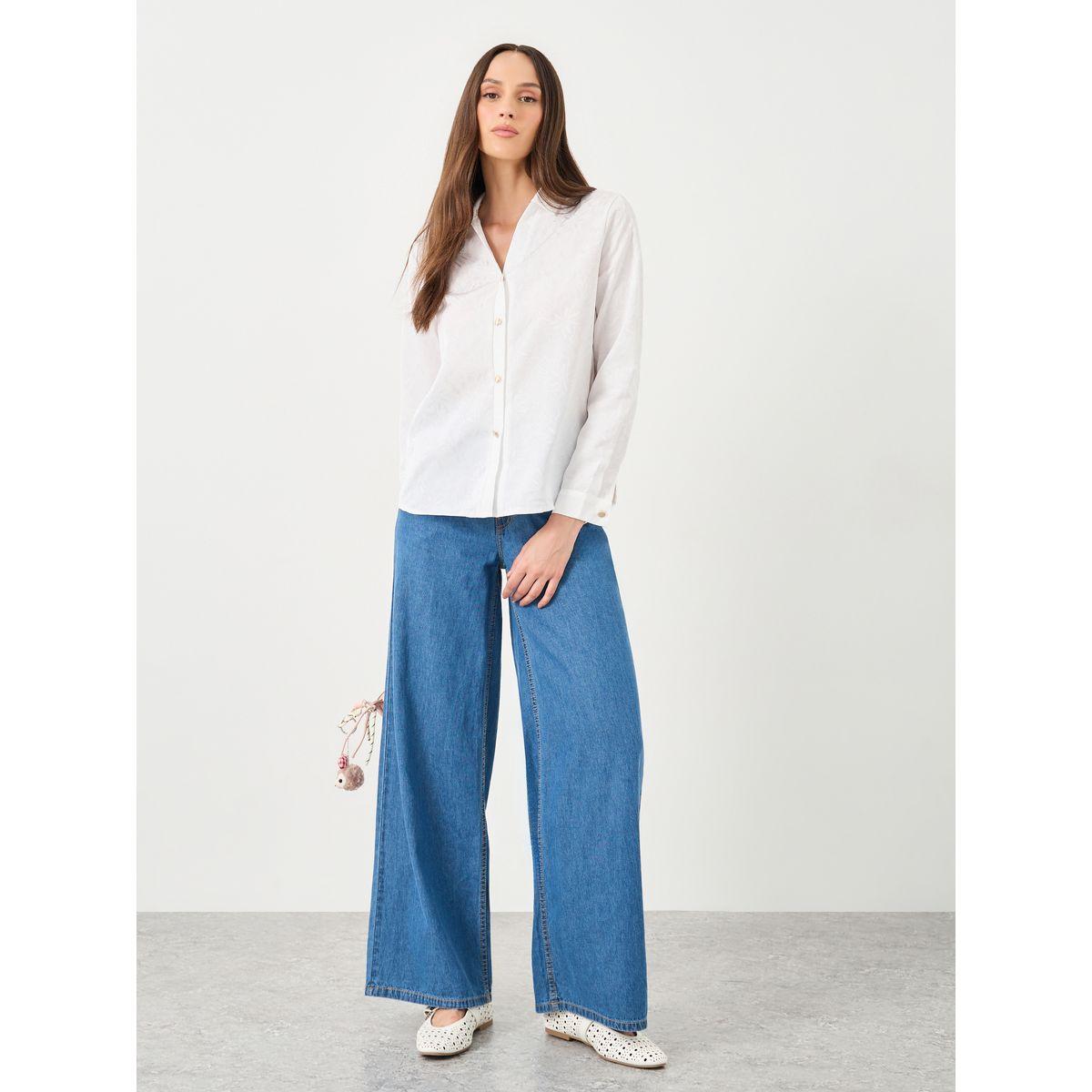 Styli Solid Buttoned Long Sleeve Shirt-women-clothing-shirtsandblouses-shirts-image-2