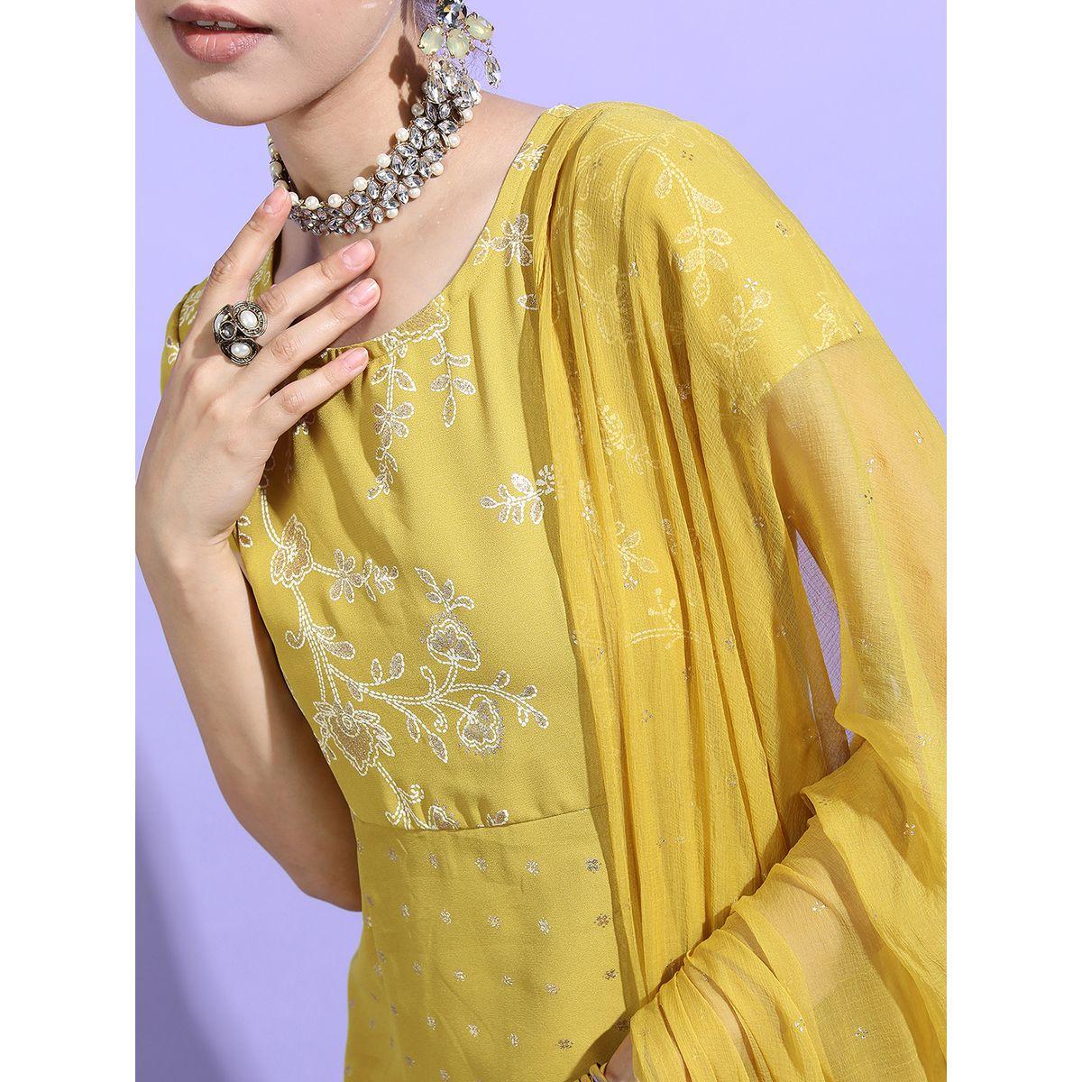 فستان طويل بأكمام قصيرة مع دوباتا-women-clothing-ethnicwear-dresses-image-4