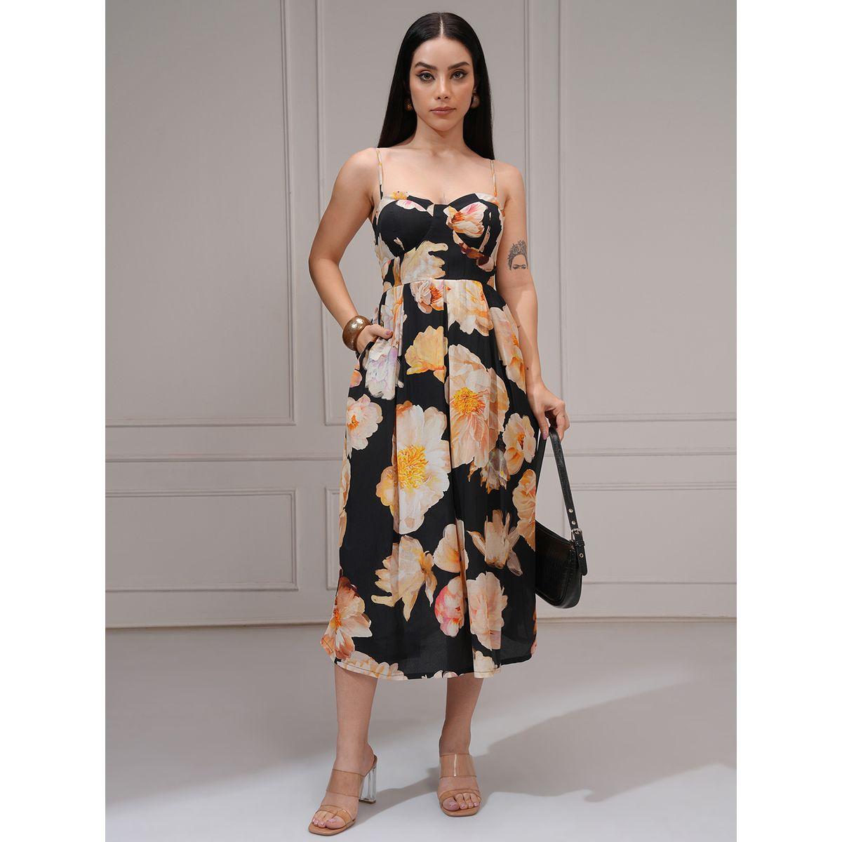 فستان ميدي بطبعة زهور وحمالات-women-clothing-ethnicwear-dresses-image-1