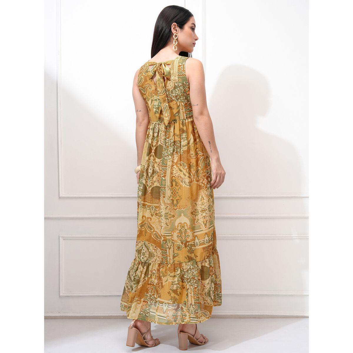 فستان طويل مطبع بالكامل بحافة واسعة-women-clothing-ethnicwear-dresses-image-3