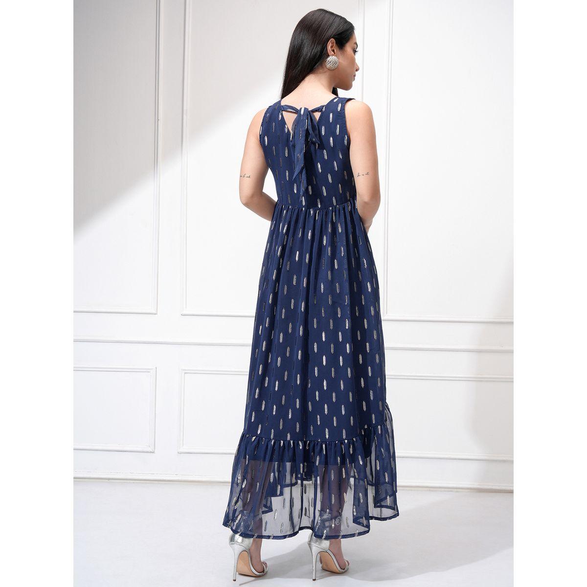 Vishudh Women Ethnic Motifs Pattern V Neck A-Line Maxi Dress-women-clothing-ethnicwear-dresses-image-3