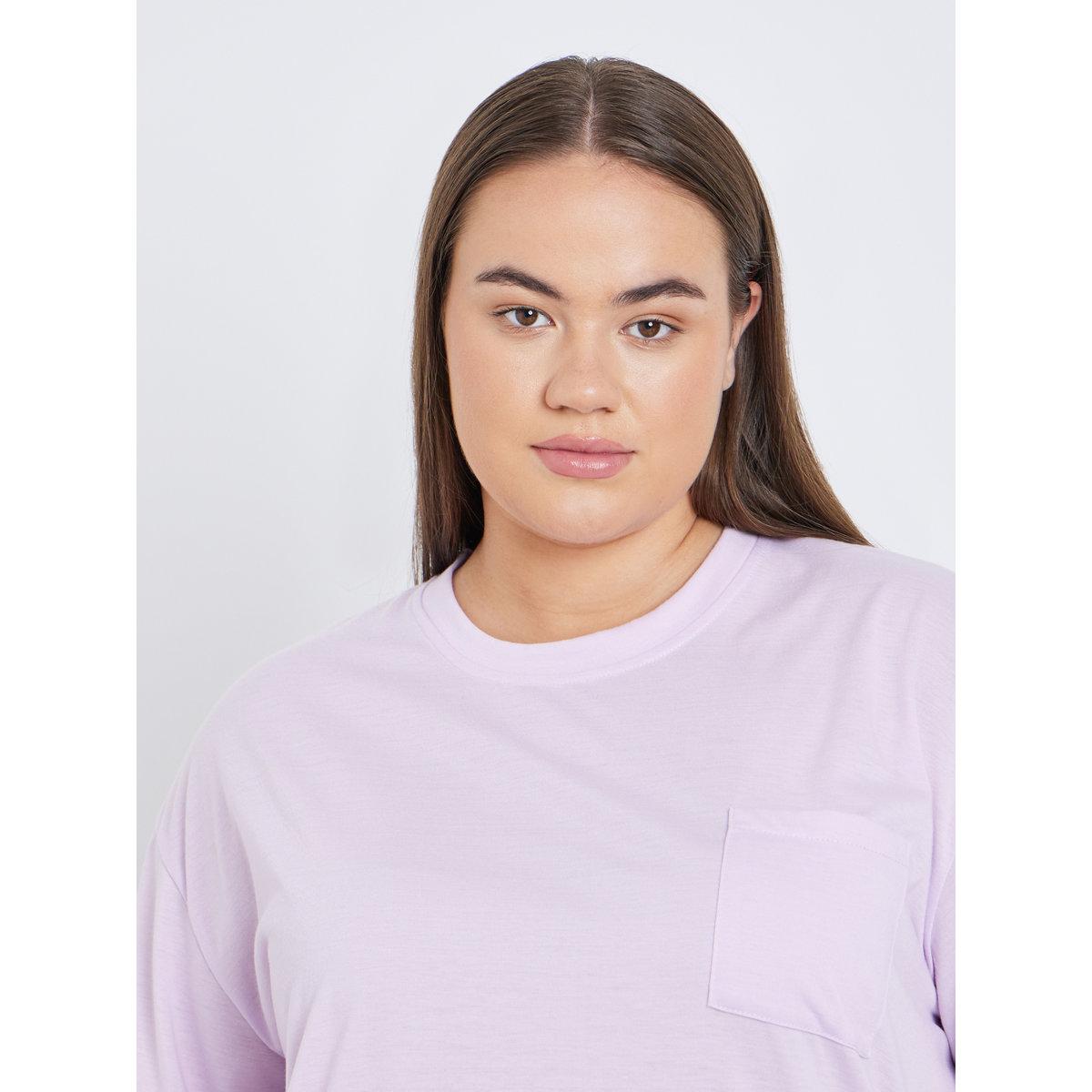 طقم من بنطال بيجاما مخطط وتيشيرت بمقاس كبير-women-clothing-nightwear-pyjamas-longsets-image-3