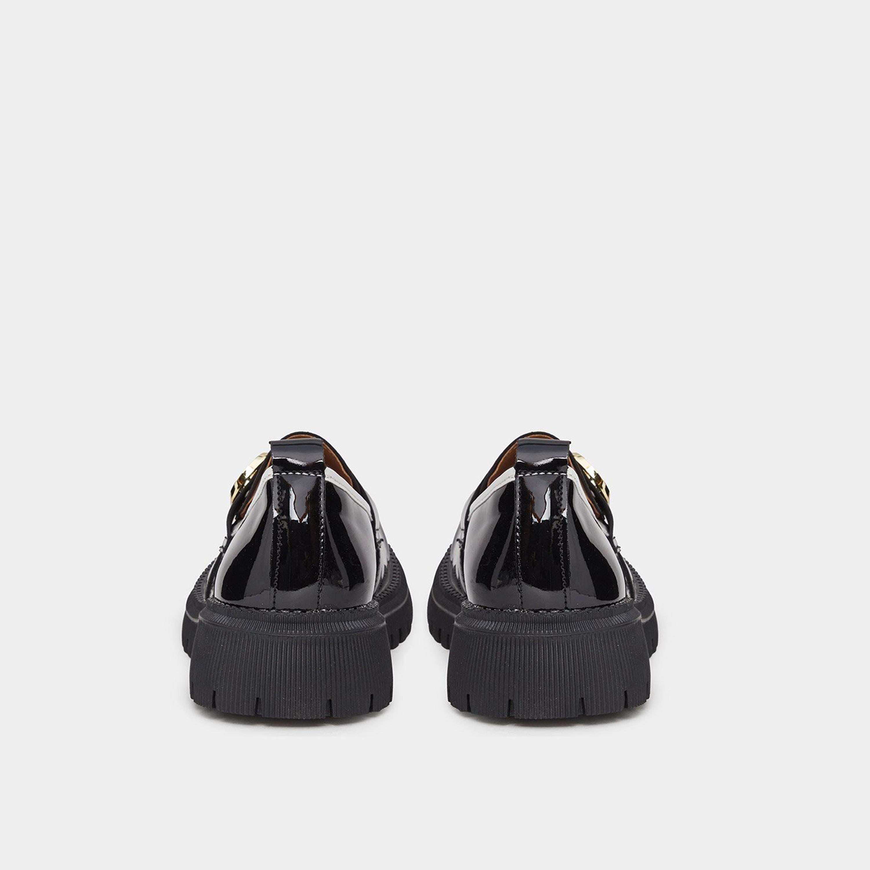 ستايلي - حذاء لوفر من الجلد الأسود اللامع مع لمسات معدنية-women-shoes-flats-loafers-image-5