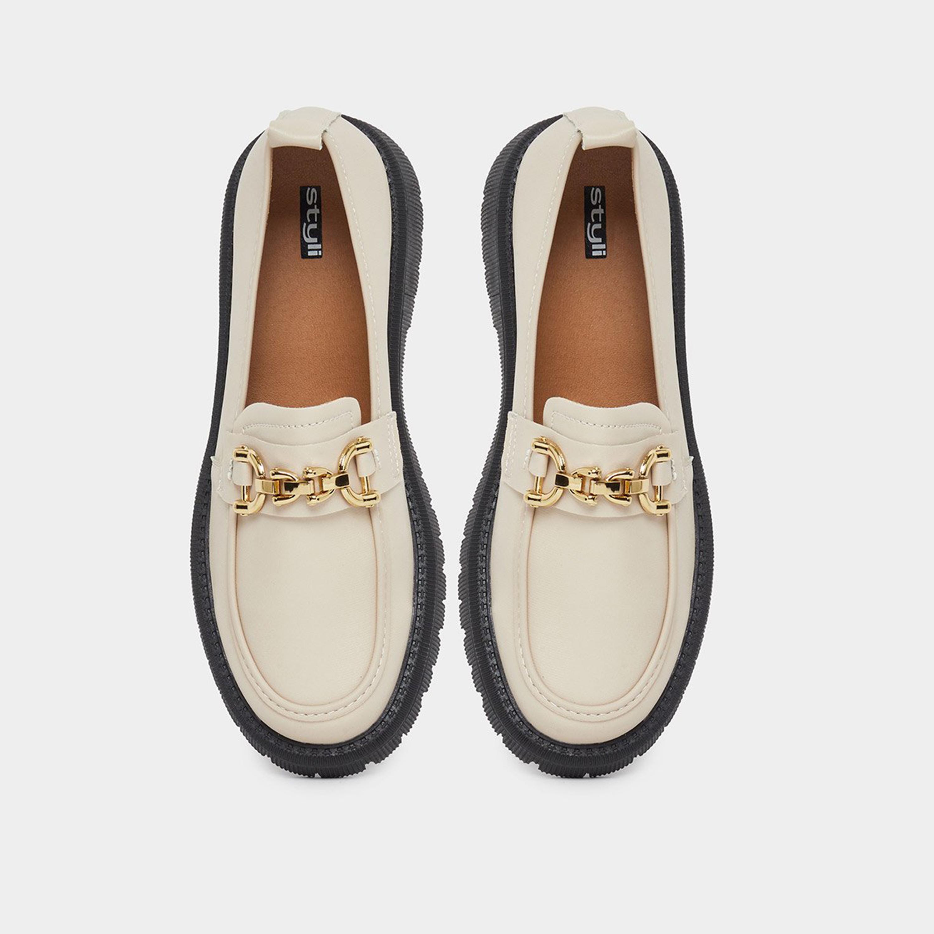 ستايلي - حذاء لوفر بيج سميك مع لمسات معدنية-women-shoes-flats-loafers-image-6