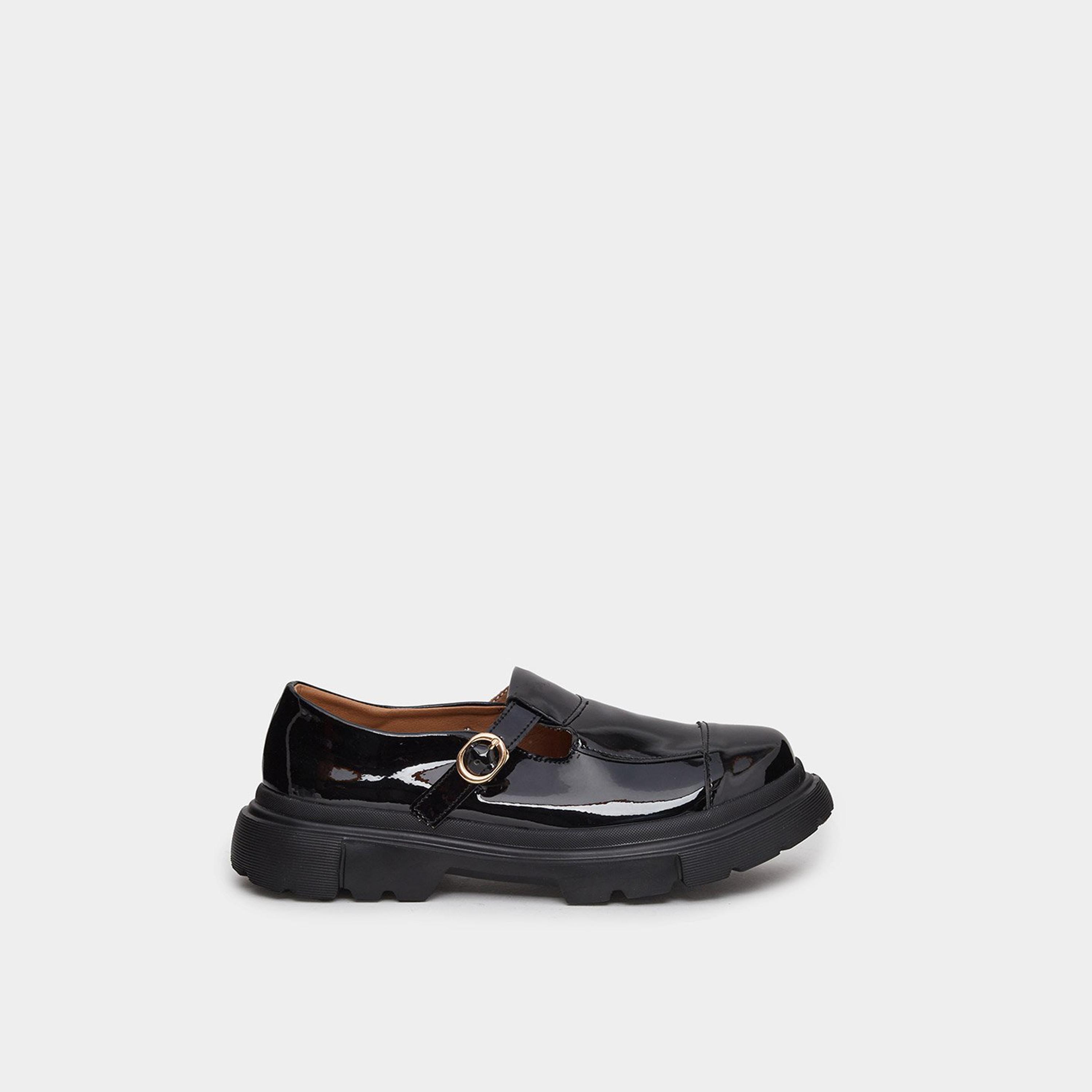 ستايلي - حذاء ماري جين من الجلد الأسود اللامع-women-shoes-flats-loafers-image-3