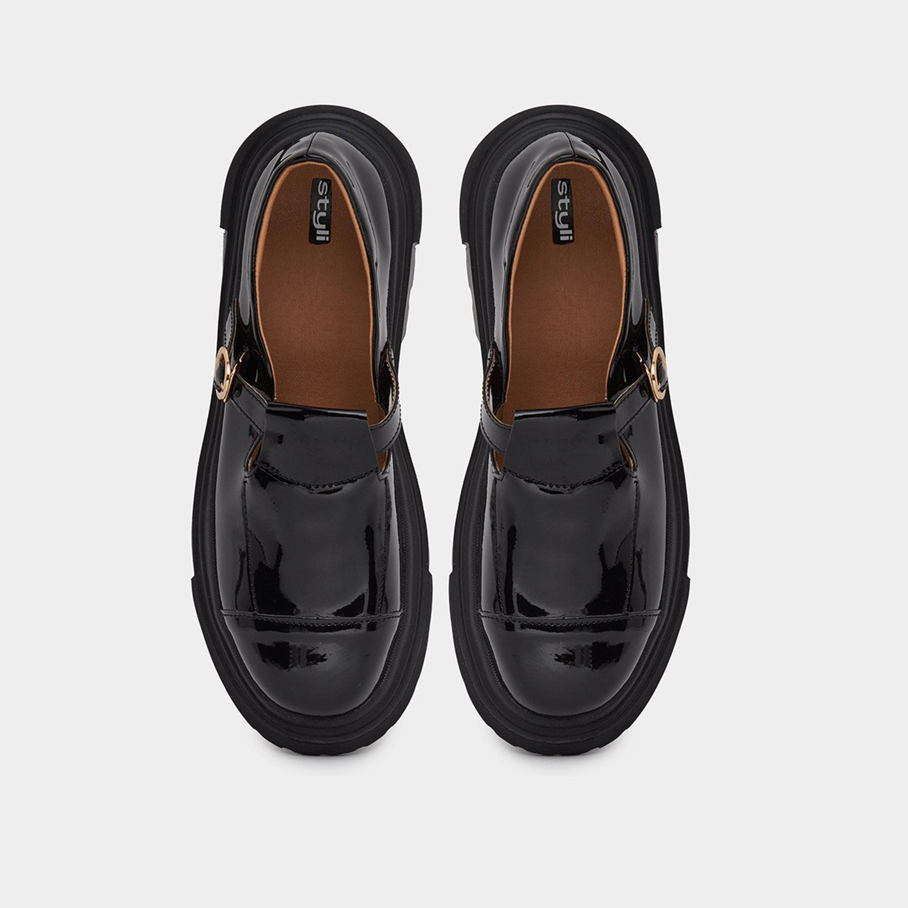 ستايلي - حذاء ماري جين من الجلد الأسود اللامع-women-shoes-flats-loafers-image-6