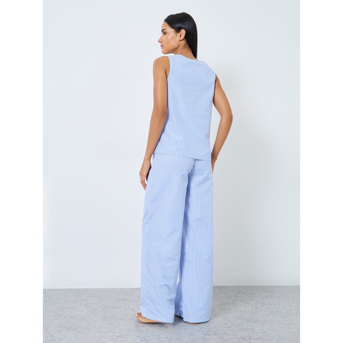 طقم من بنطال بيجاما وتيشيرت كت مخطط-women-clothing-nightwear-pyjamas-longsets-image-6