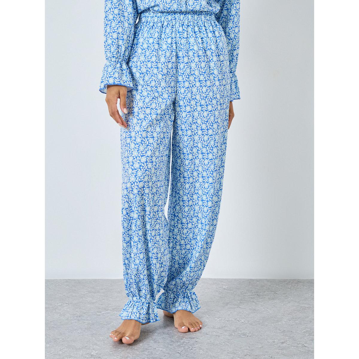 طقم من بنطال بيجاما وبلوزة بطبعة زهور-women-clothing-nightwear-pyjamas-longsets-image-5