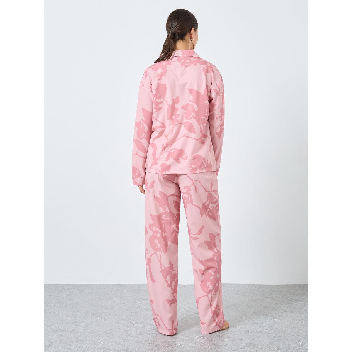 طقم من بنطال بيجاما وبلوزة بطبعة زهور-women-clothing-nightwear-pyjamas-longsets-image-4