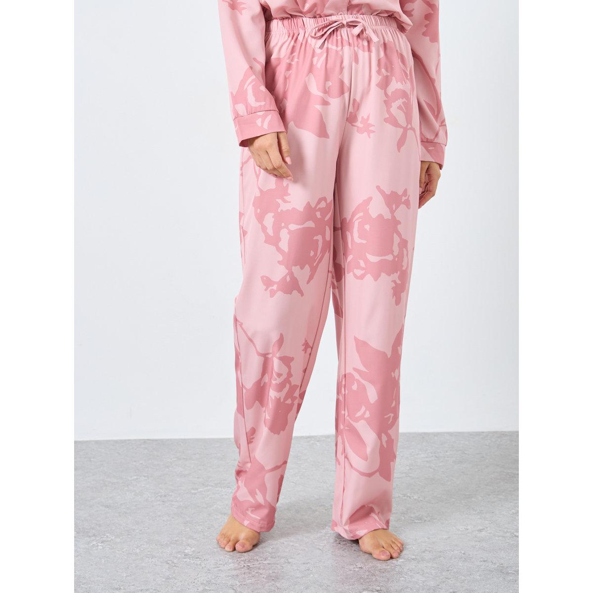 Styli Large Scale Tonal Floral Print Shirt and Pyjama Set-women-clothing-nightwear-pyjamas-longsets-image-5