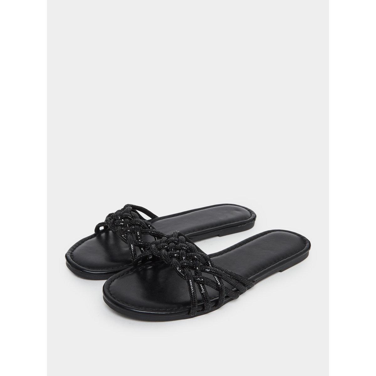 Styli Embellished Strap Cross Waving Flat Sandals-women-shoes-flipflopsandslides-image-2