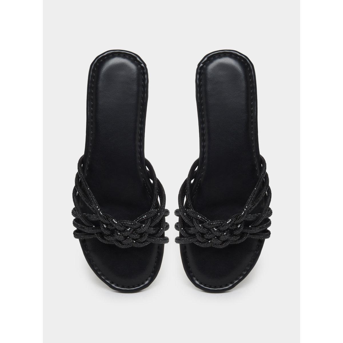 Styli Embellished Strap Cross Waving Flat Sandals-women-shoes-flipflopsandslides-image-5