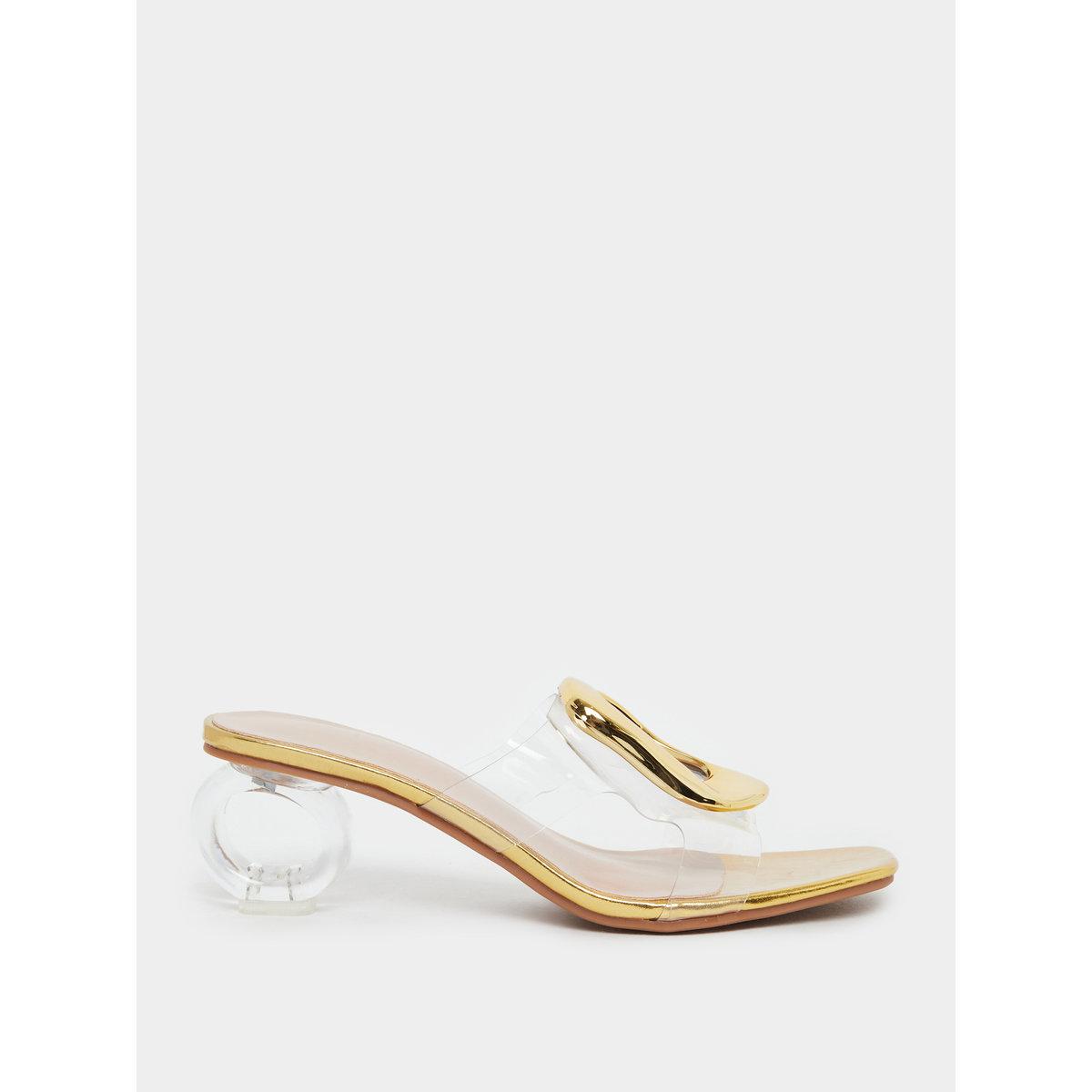 Styli Transparent Strap Heel Sandals-women-shoes-sandals-heeled-image-1