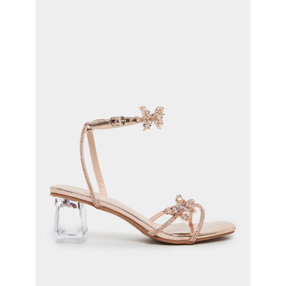 Styli Embellished Butterfly Cross Strap Block Heel Sandals-women-shoes-sandals-heeled-image-1