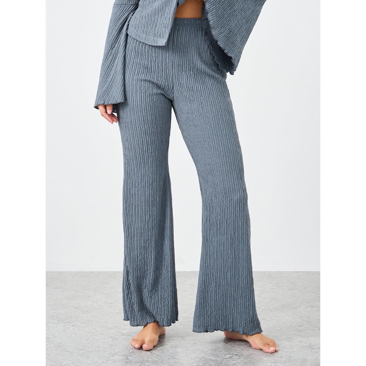 Styli Textured Flared Sleeve Shirt and Pyjama Set-women-clothing-nightwear-pyjamas-longsets-image-5