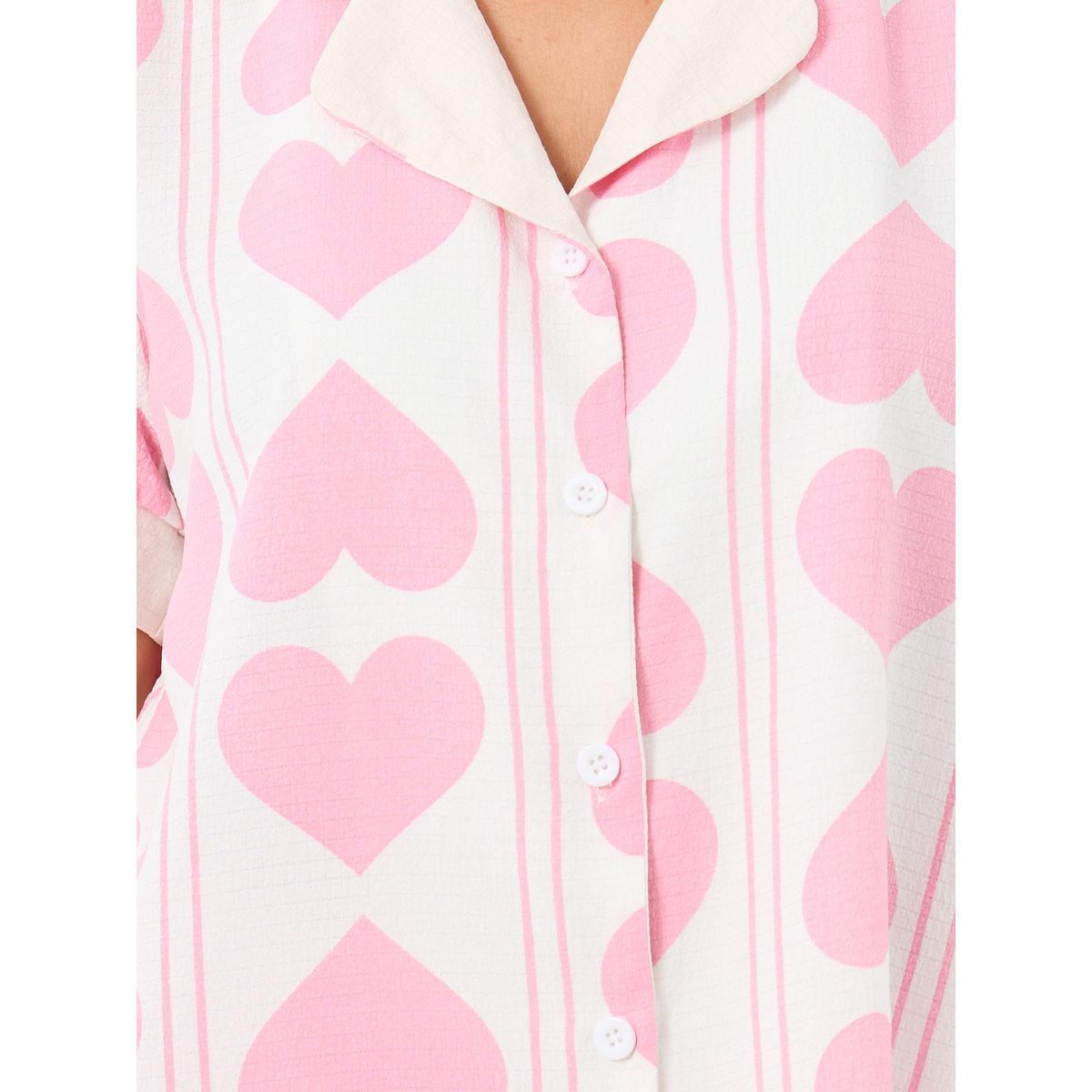 Styli Heart Striped Print Shirt and Pyjama Set-women-clothing-nightwear-pyjamas-longsets-image-3