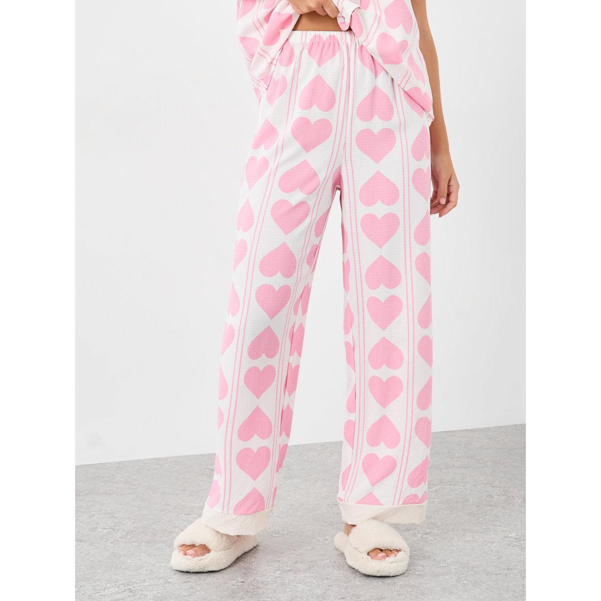 Styli Heart Striped Print Shirt and Pyjama Set-women-clothing-nightwear-pyjamas-longsets-image-5