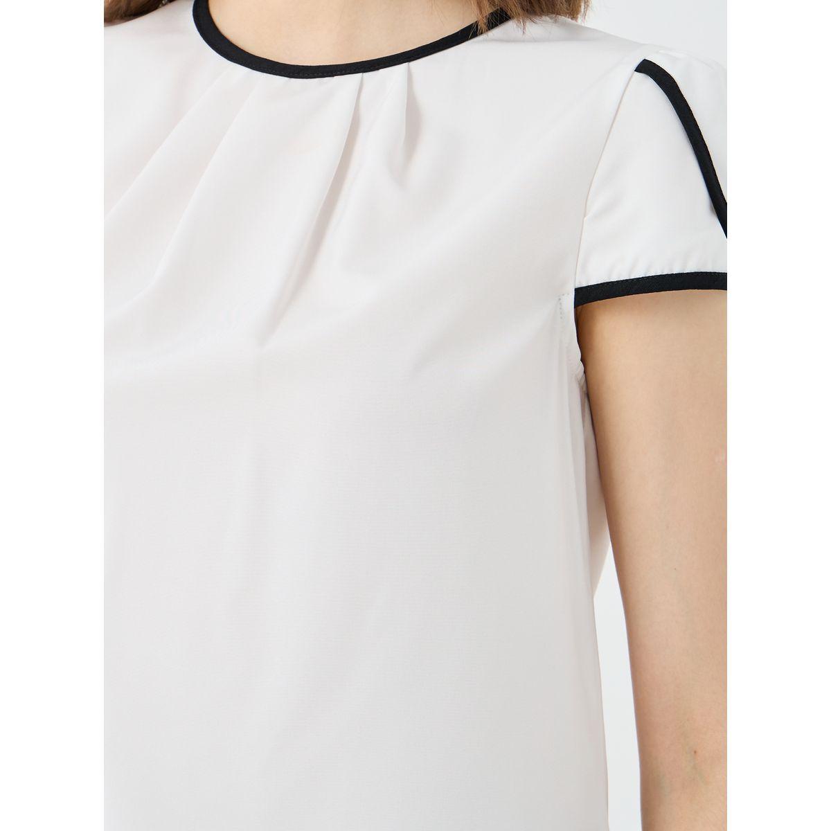 Styli Women White Contrast Trim Blouse-women-clothing-shirtsandblouses-blouses-image-3