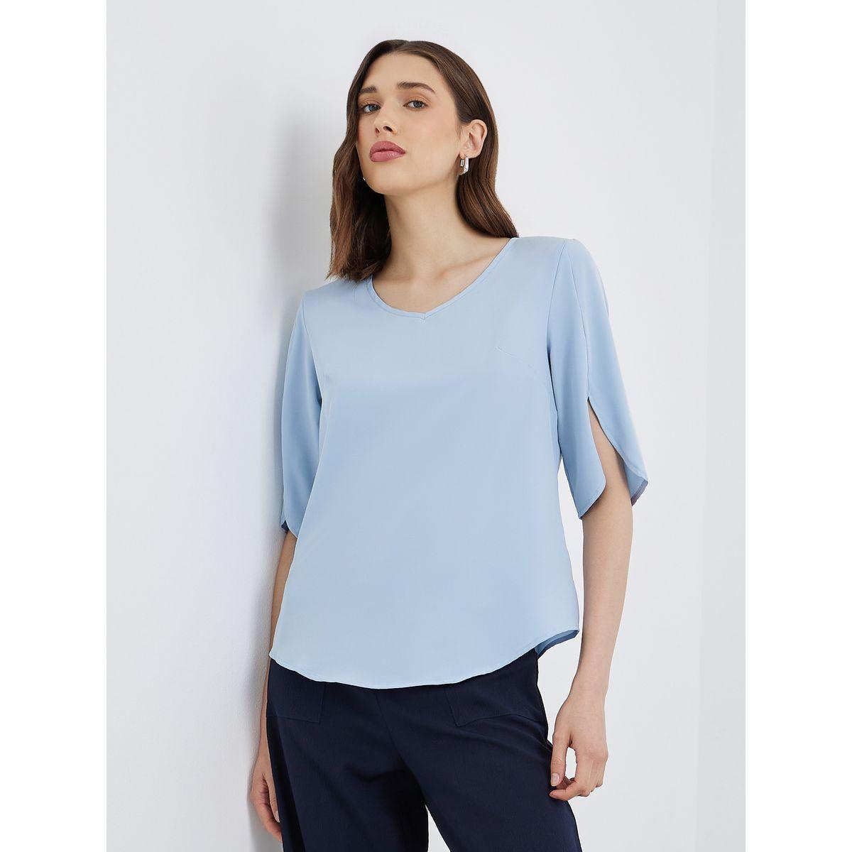 بلوزة بتفاصيل أكمام بشق-women-clothing-shirtsandblouses-blouses-image-1