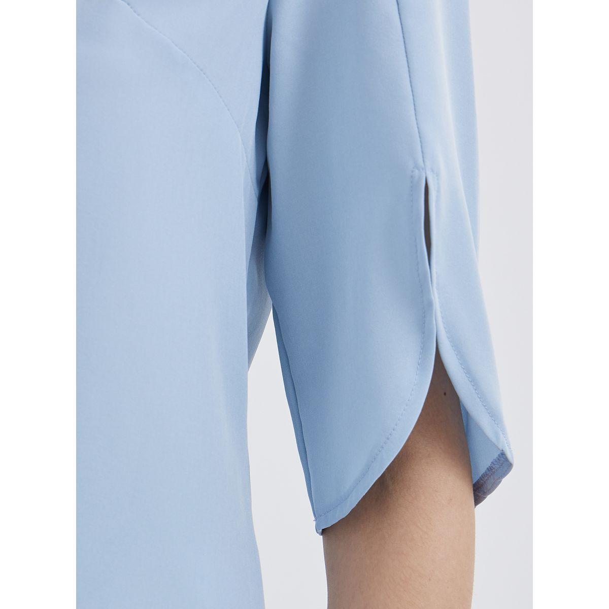 Styli Women Blue Split-Sleeve Blouse-women-clothing-shirtsandblouses-blouses-image-3