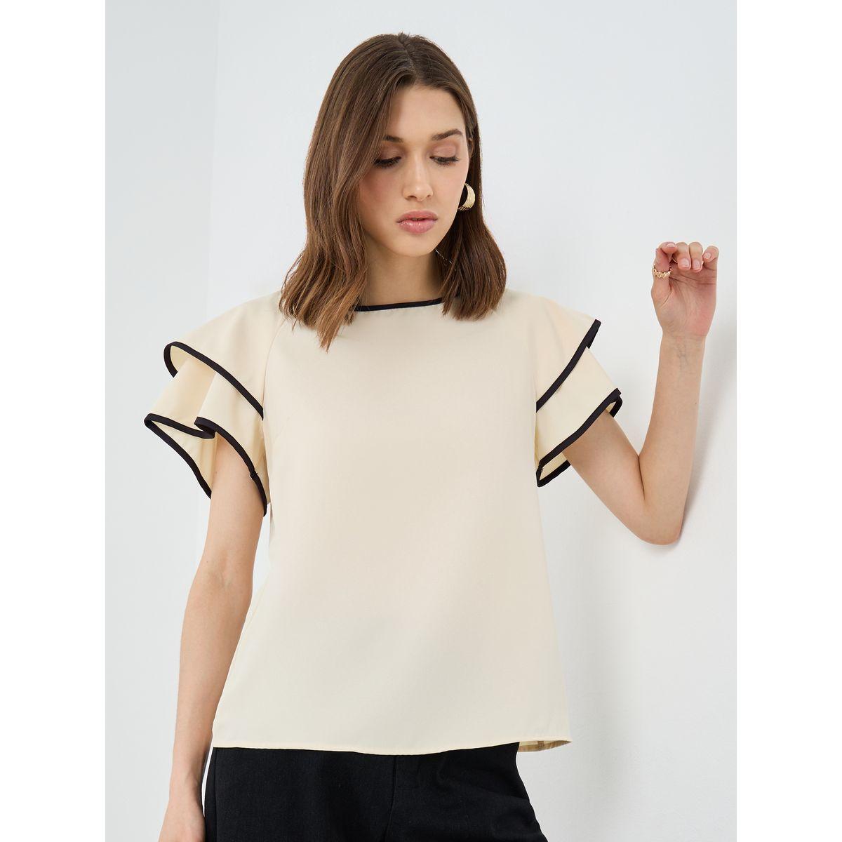 Styli Women Frill Layered Sleeve Blouse-women-clothing-shirtsandblouses-blouses-image-1