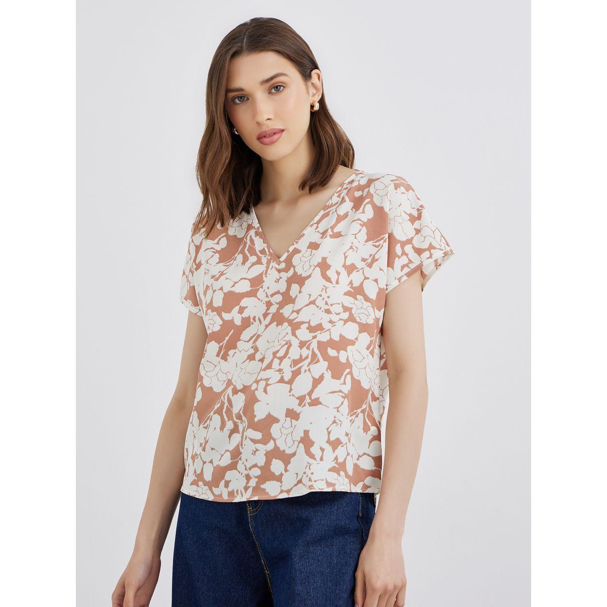 Styli Women Floral V Neck Blouse-women-clothing-shirtsandblouses-blouses-image-1