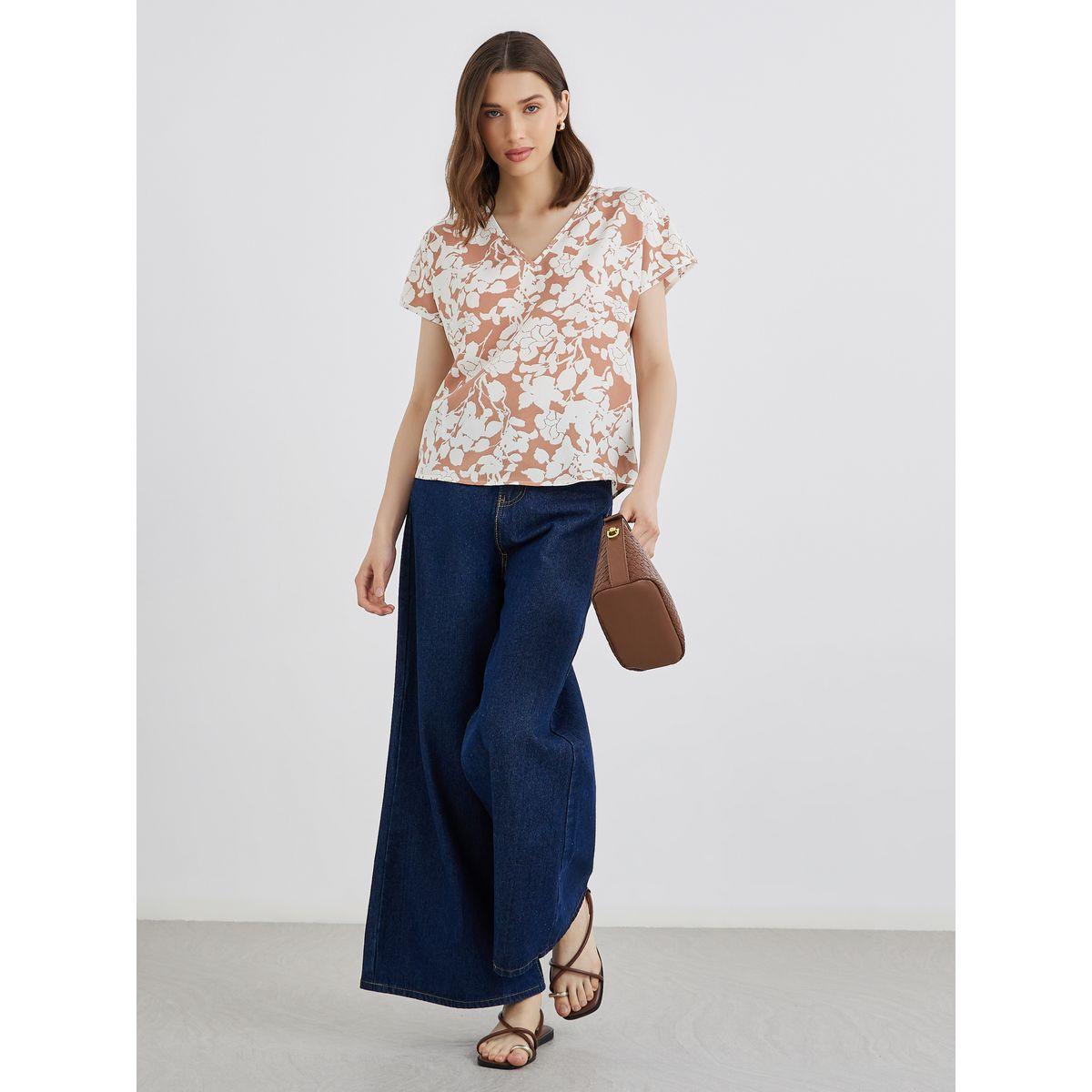 Styli Women Floral V Neck Blouse-women-clothing-shirtsandblouses-blouses-image-2