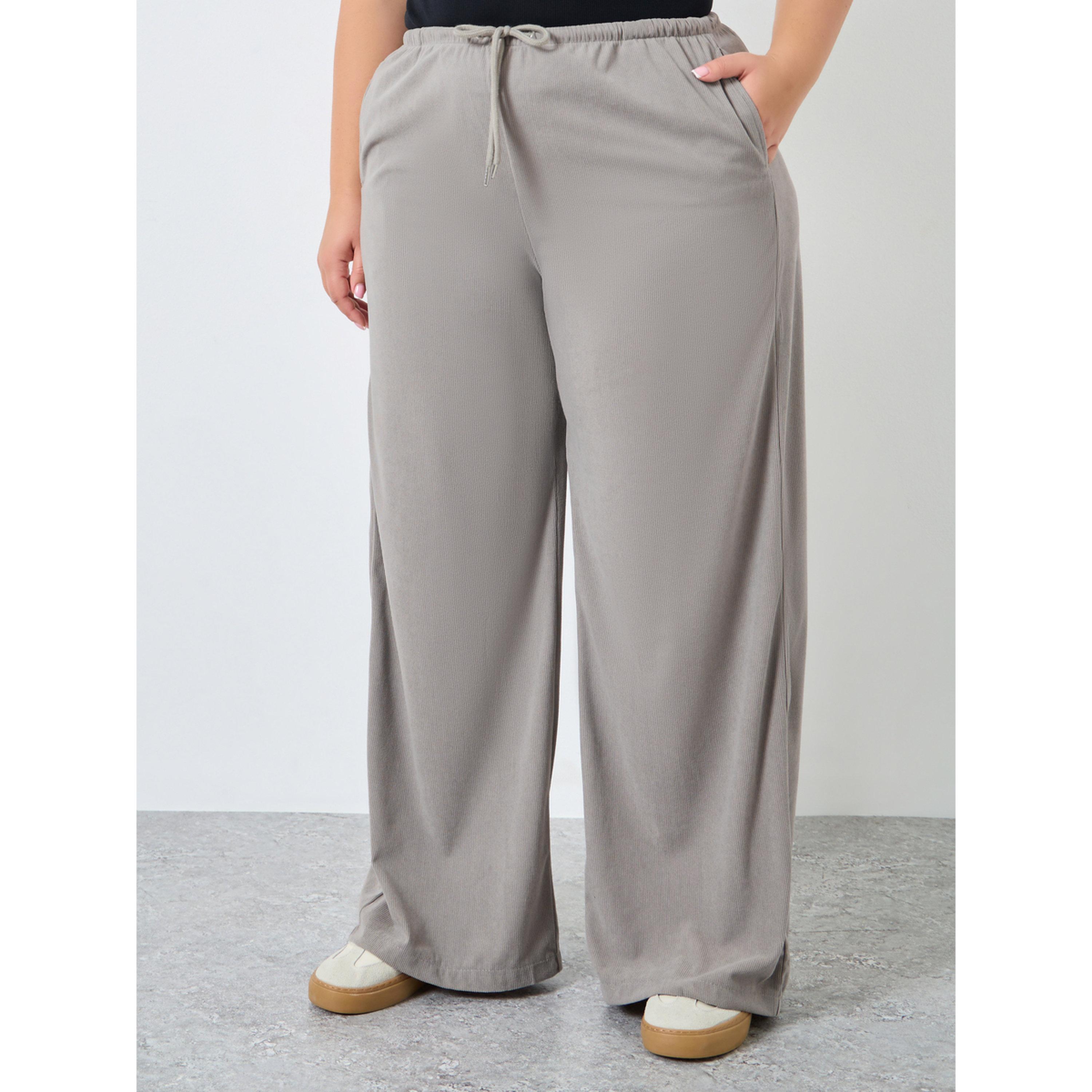 بنطال واسع الأرجل بمقاس كبير للنساء-women-clothing-bottoms-joggers-image-1