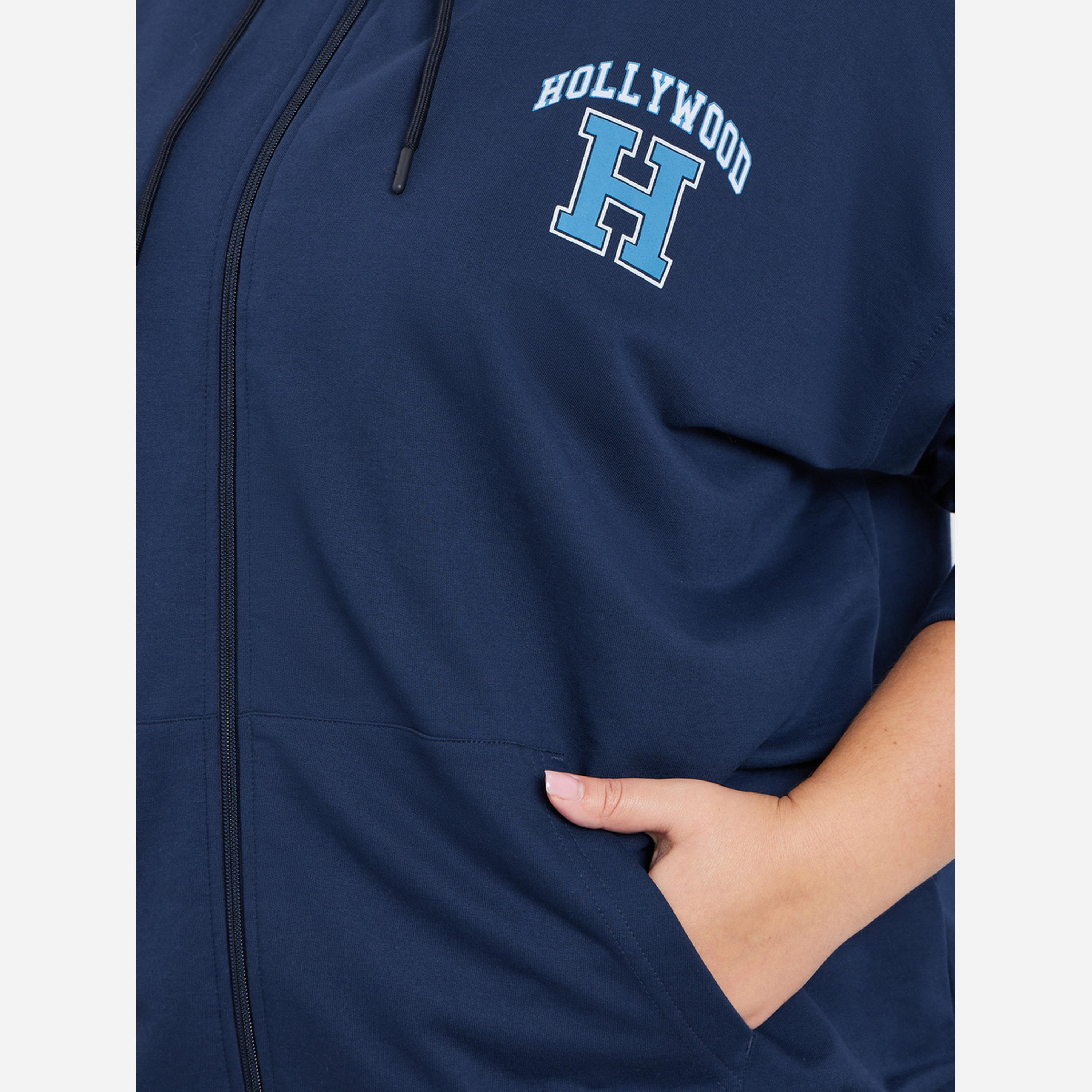 Styli Plus Size Navy Blue Graphic Printed Hoodie-women-clothing-hoodiesandsweatshirts-hoodies-image-3