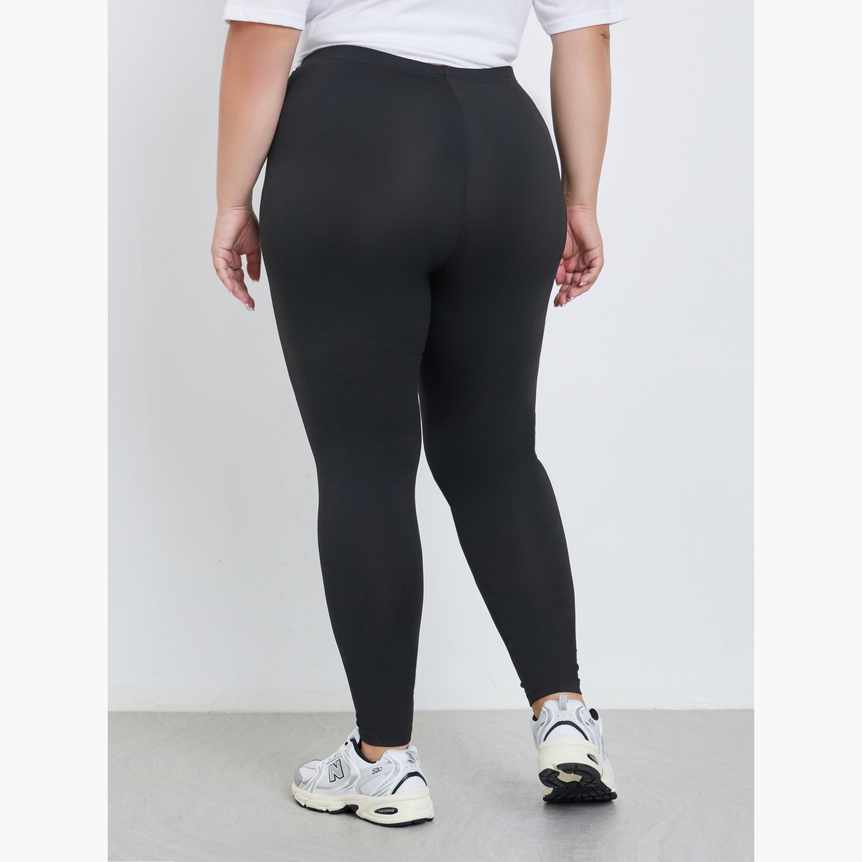 ستايلي - بنطال ضيق أسود مقاس كبير مع حزام خصر مطاطي-women-clothing-bottoms-leggings-image-3