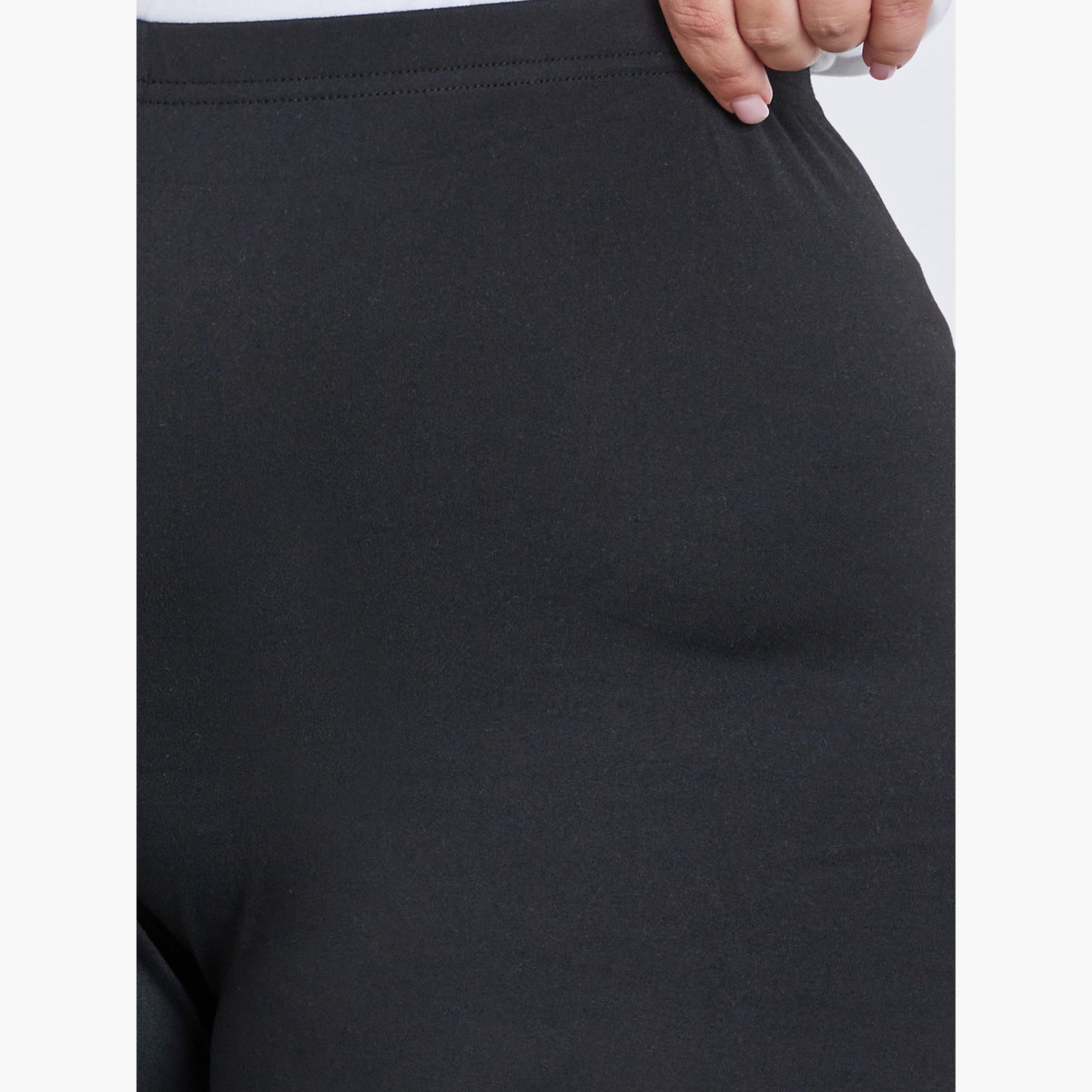 Styli Plus Size Black Leggings with Elastic Waistband-women-clothing-bottoms-leggings-image-4