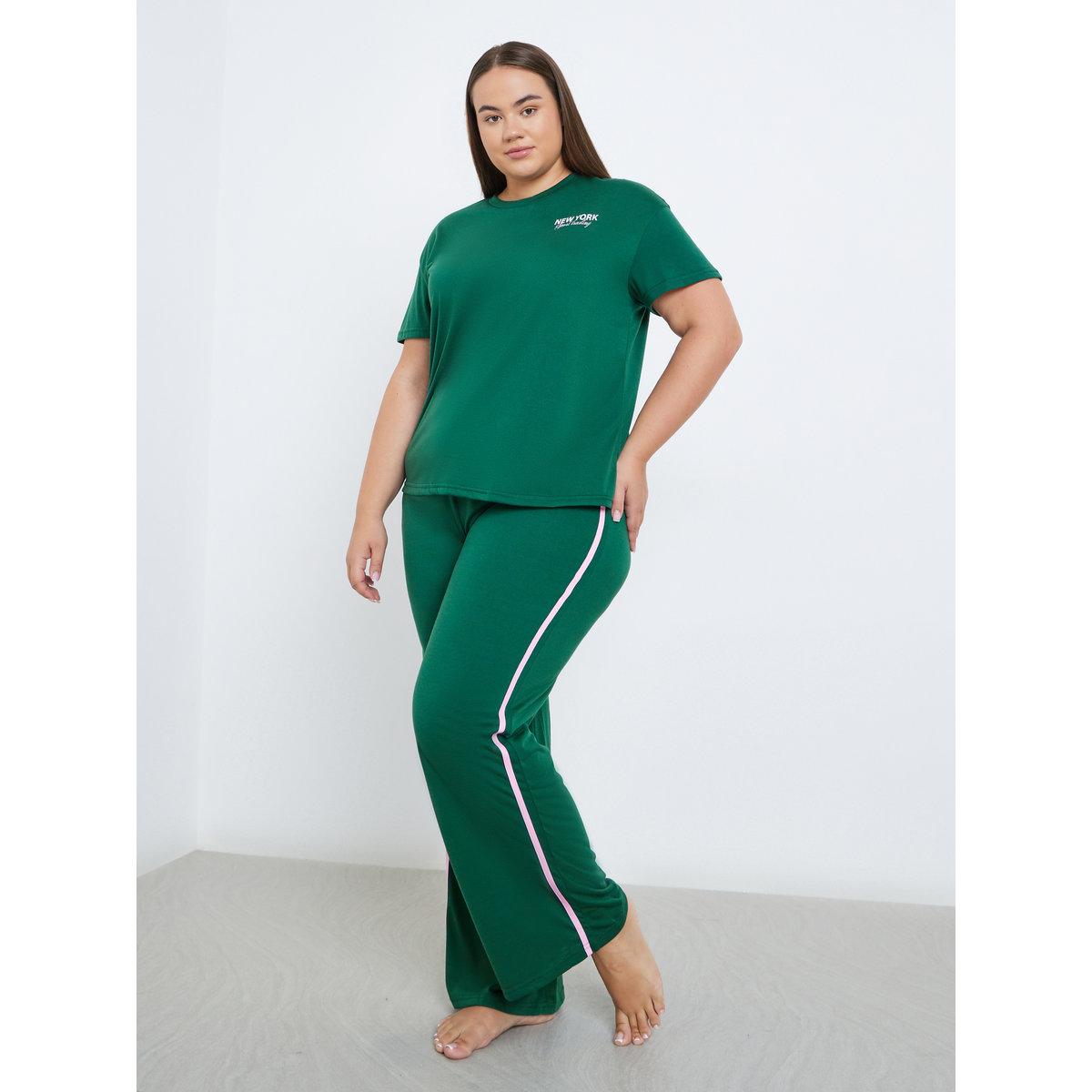 طقم من بنطال بيجاما وتيشيرت بمقاس كبير-women-clothing-plussize-nightwear-nightwearsets-image-1