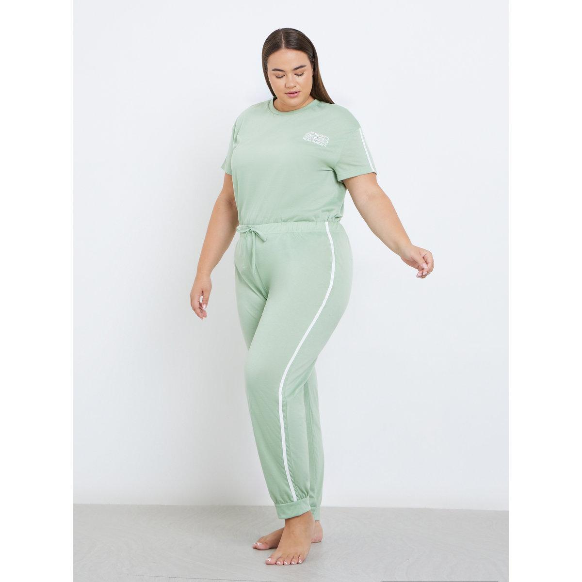 طقم من بنطال بيجاما وتيشيرت بمقاس كبير-women-clothing-nightwear-pyjamas-longsets-image-4