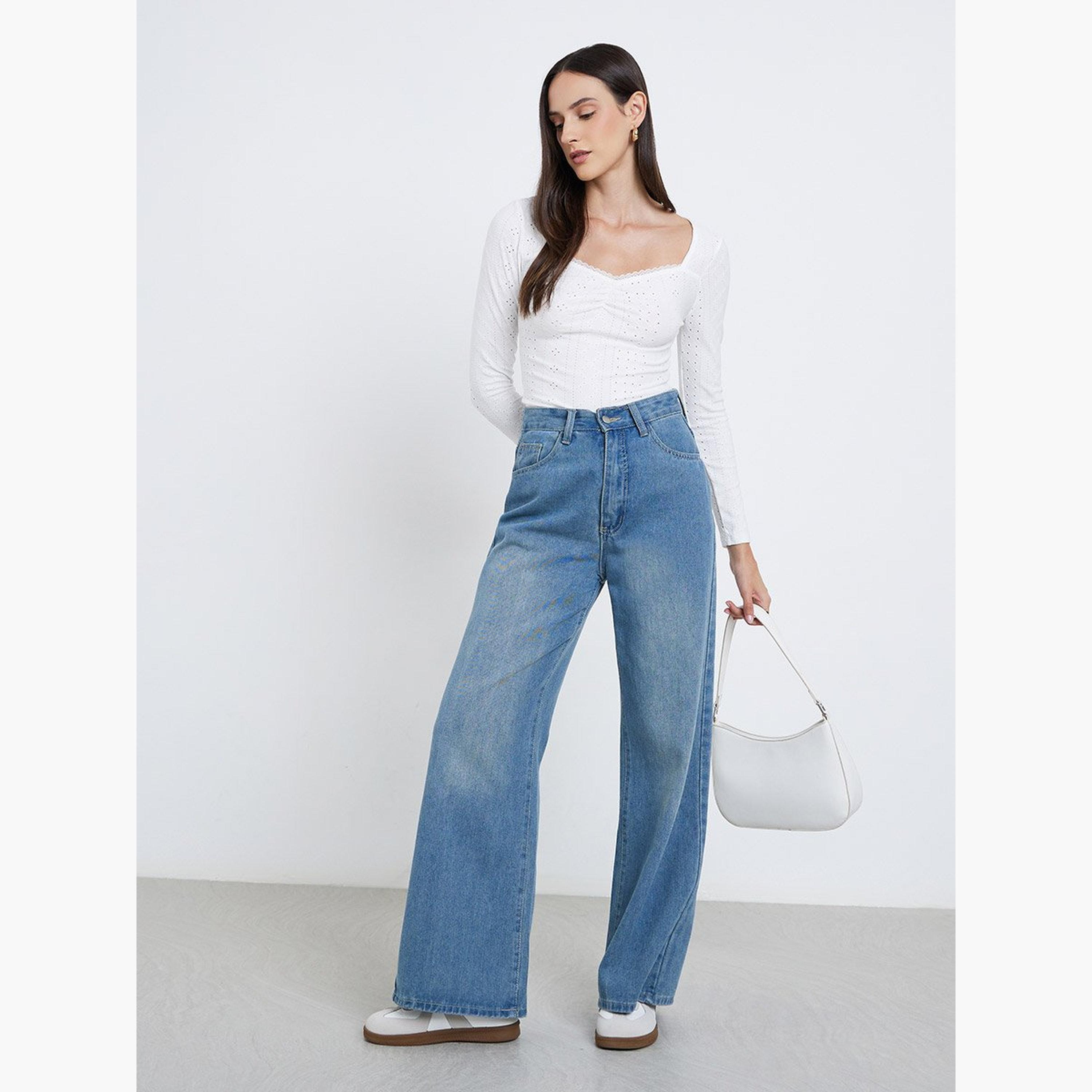 Styli White Eyelet Long Sleeve Top-women-clothing-shirtsandblouses-blouses-image-2