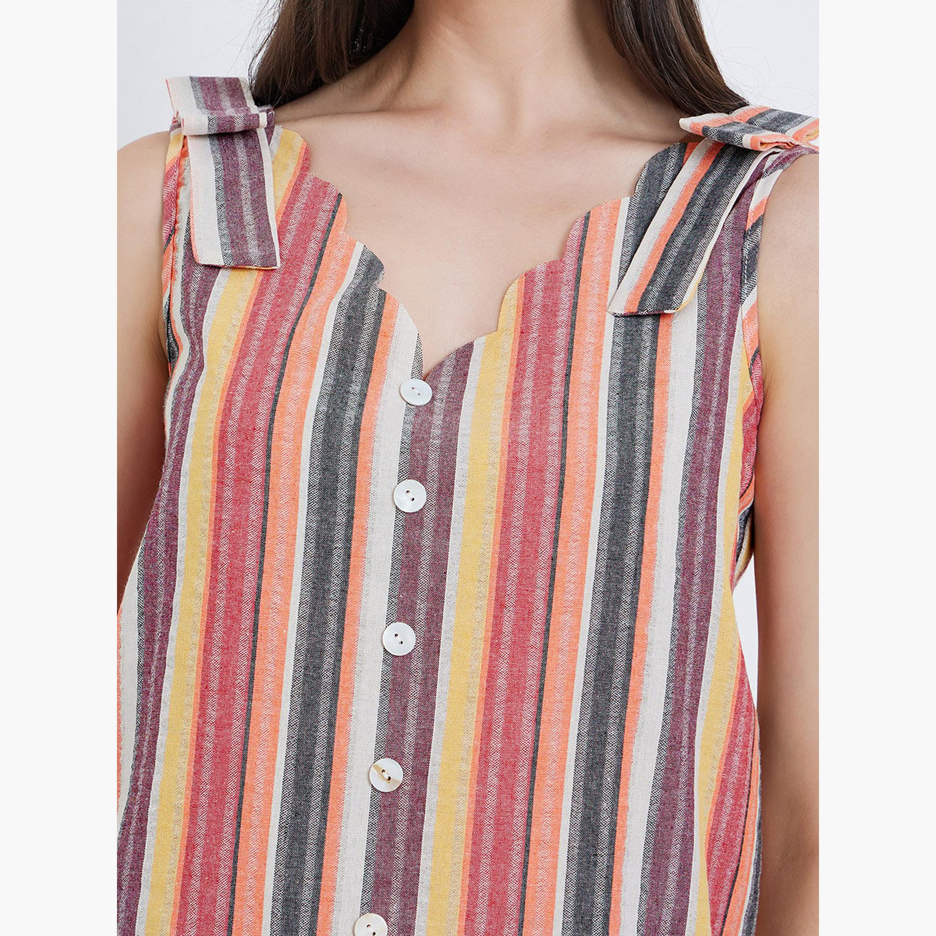 Take Two Striped V-Neck Buttoned Strappy Top-women-clothing-shirtsandblouses-blouses-image-3
