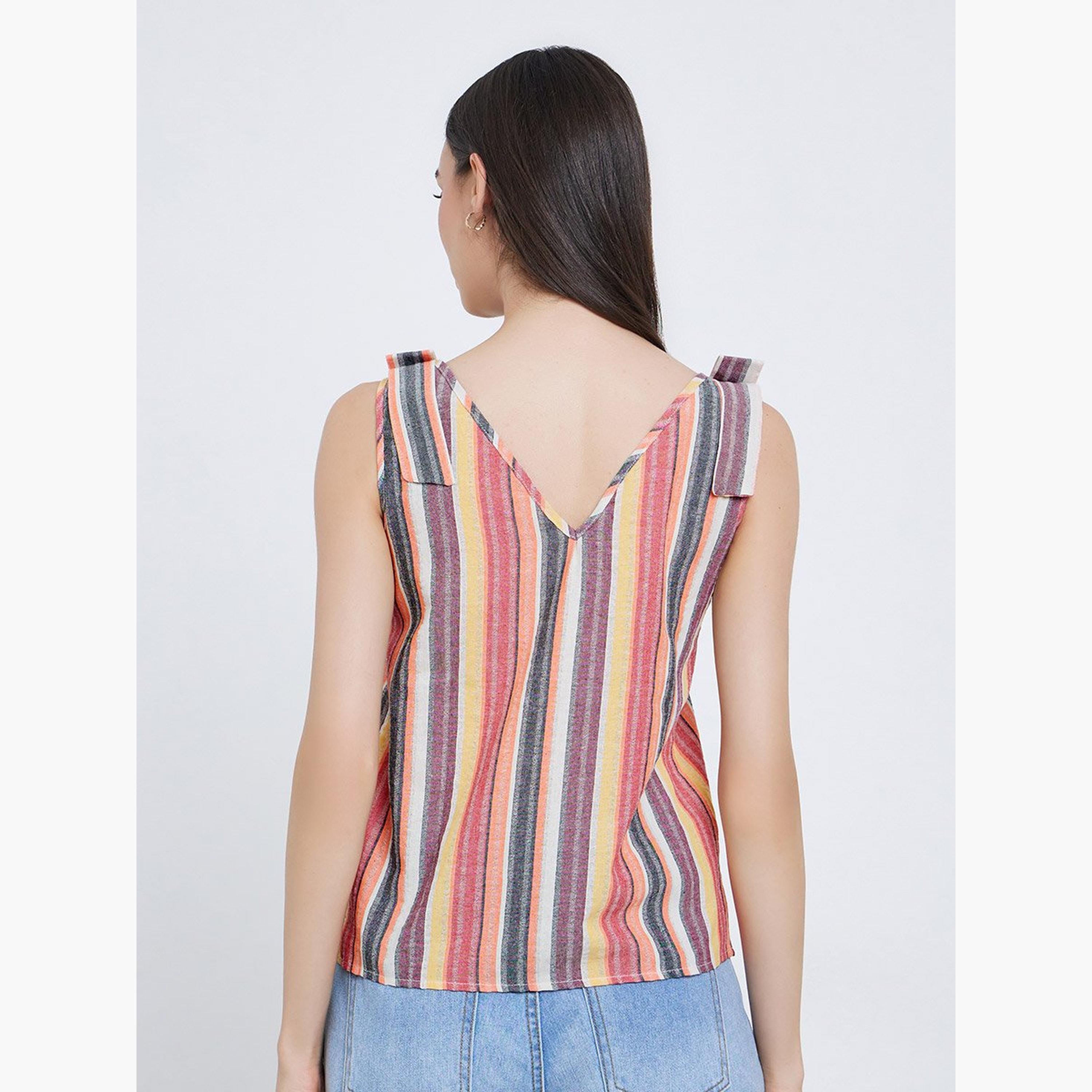 Take Two Striped V-Neck Buttoned Strappy Top-women-clothing-shirtsandblouses-blouses-image-4