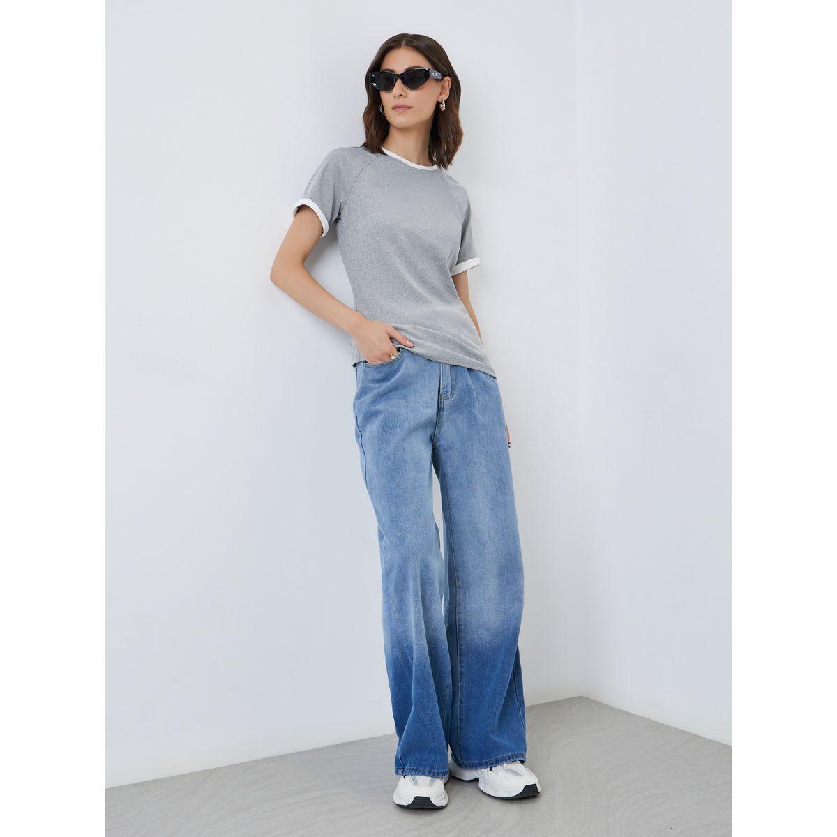 تيشيرت محبوك بتفاصيل مُتباينة-women-clothing-tshirts-image-2