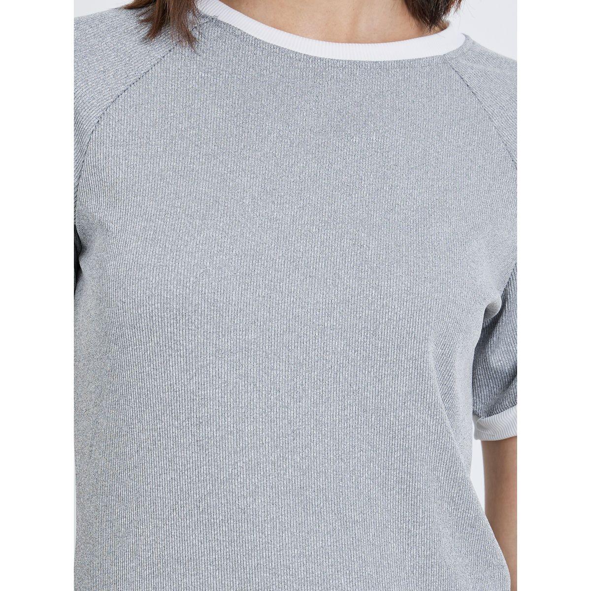Styli Contrast Trim Ribbed Knit T-Shirt-women-clothing-tshirts-image-3