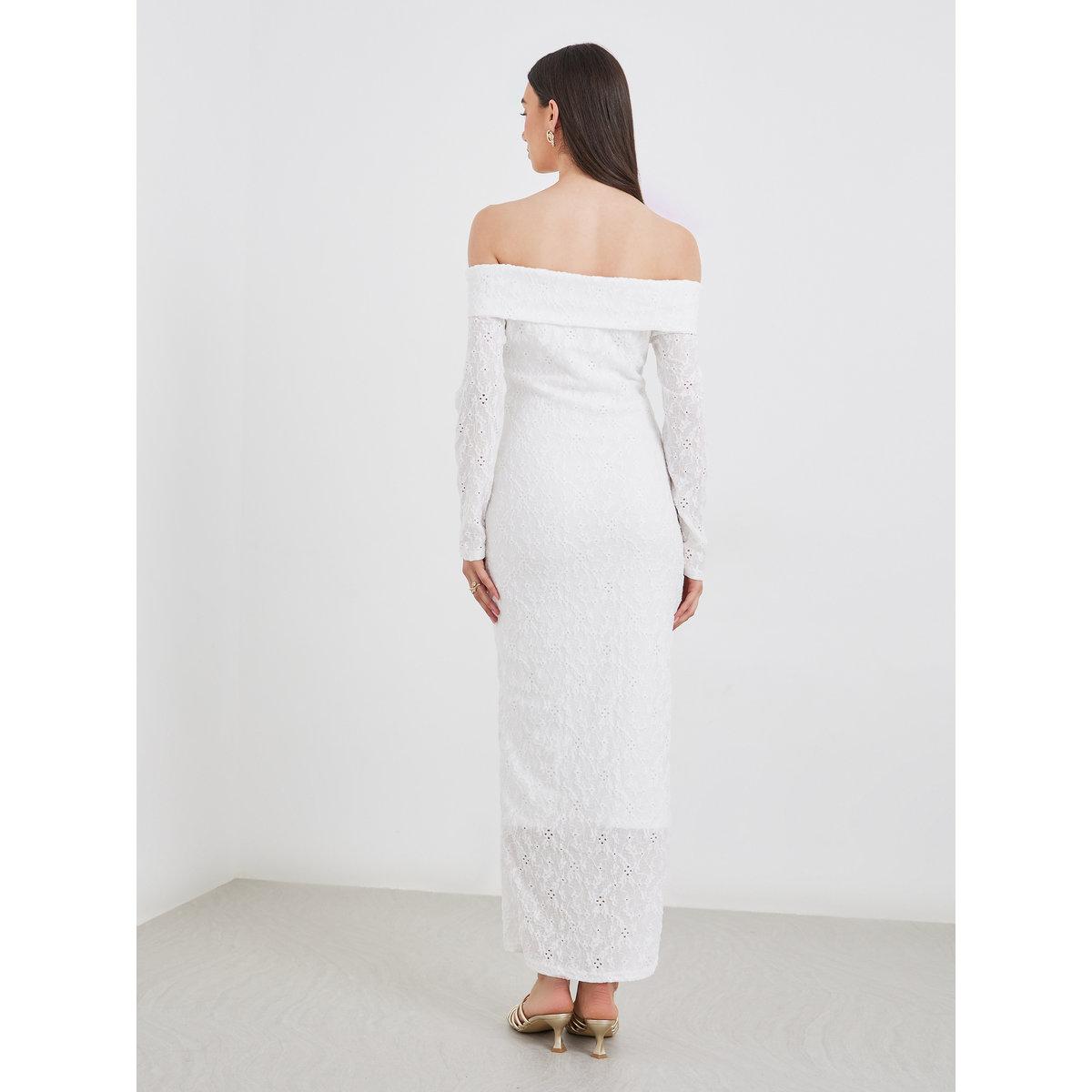 فستان طويل ضيق بنسيج شيفلي-women-clothing-dresses-image-5