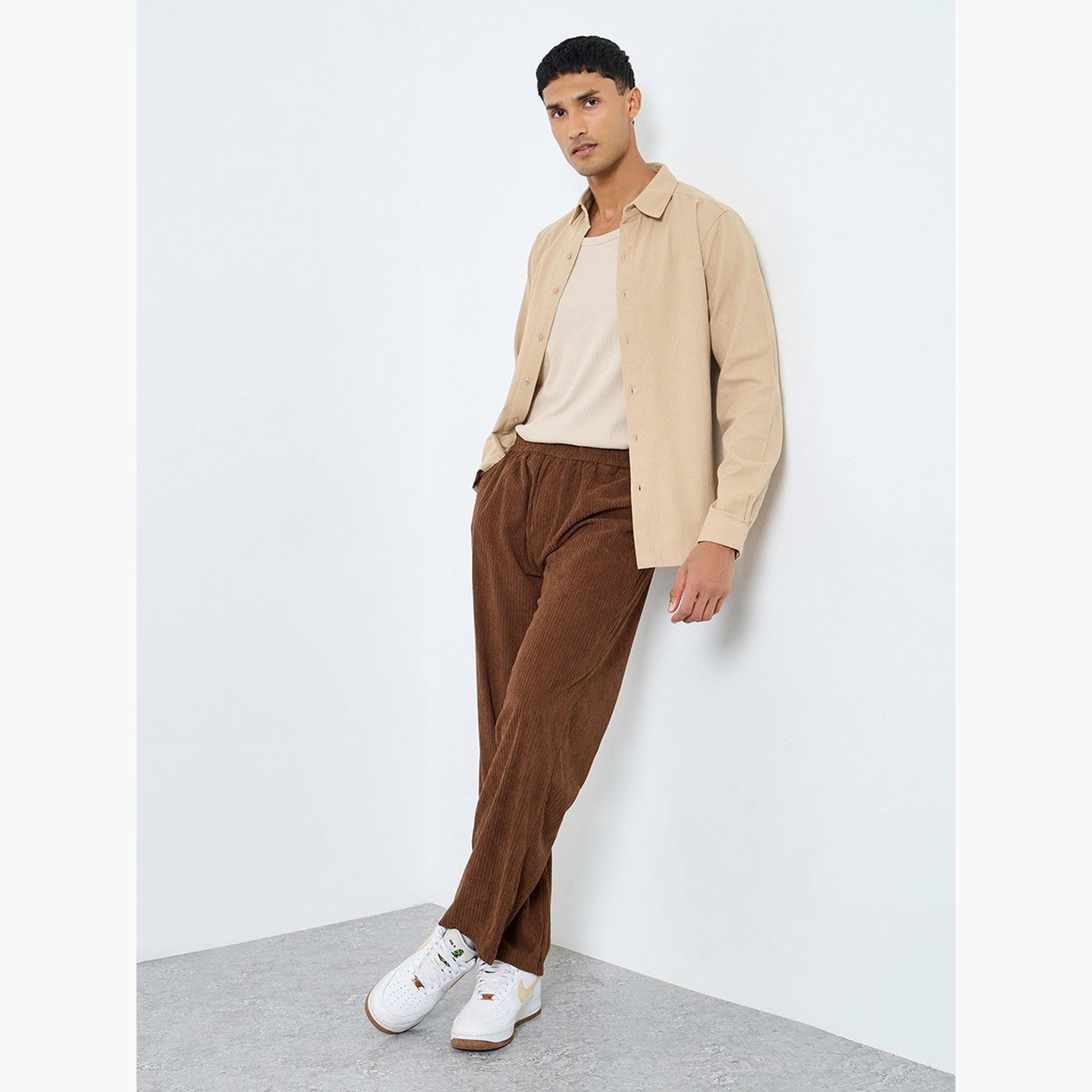 Styli Men Straight Fit Corduroy Pants-men-clothing-bottoms-trousersandchinos-trousers-image-2