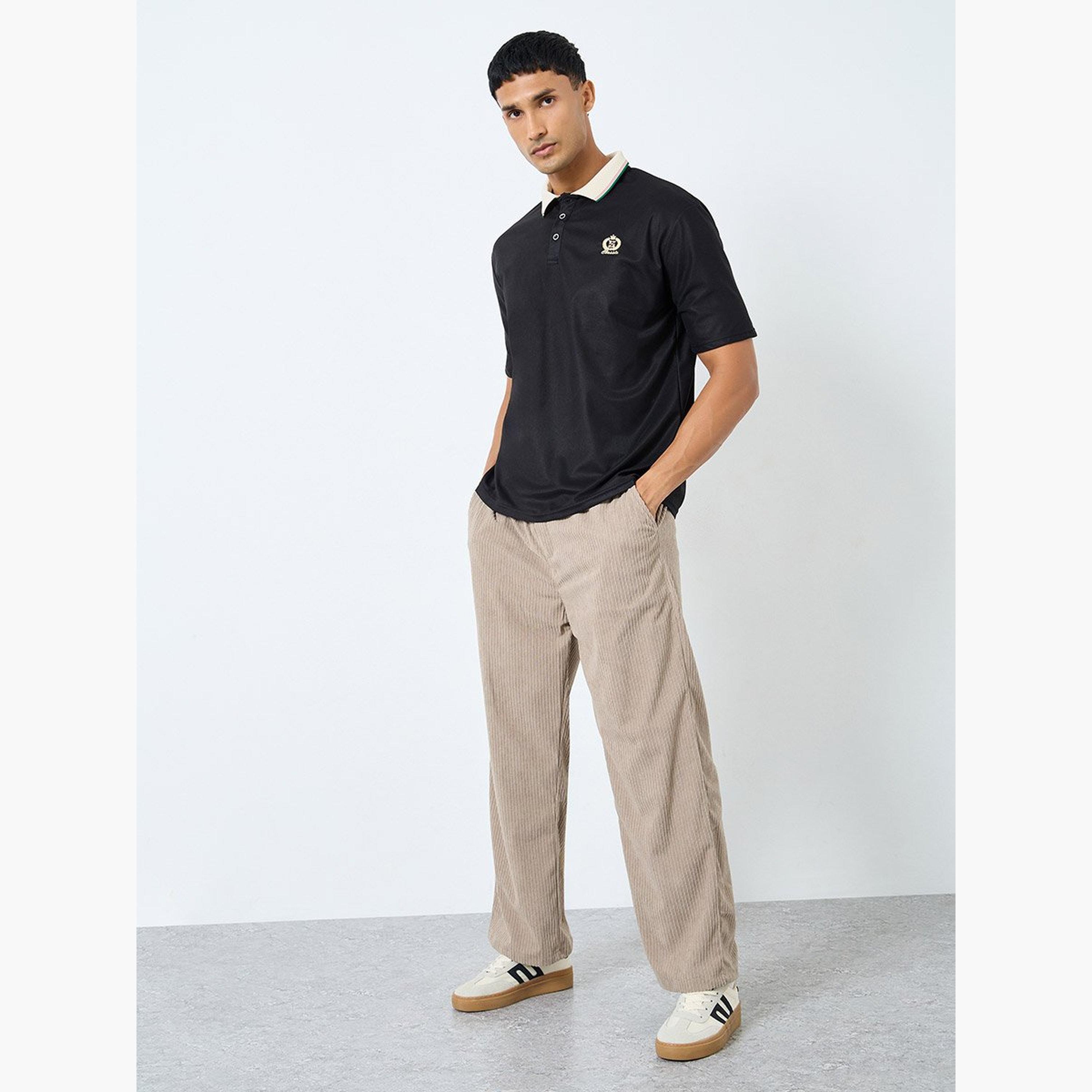 ستايلي - بنطال للرجال من قماش مخملي مستقيم-men-clothing-bottoms-joggers-image-2