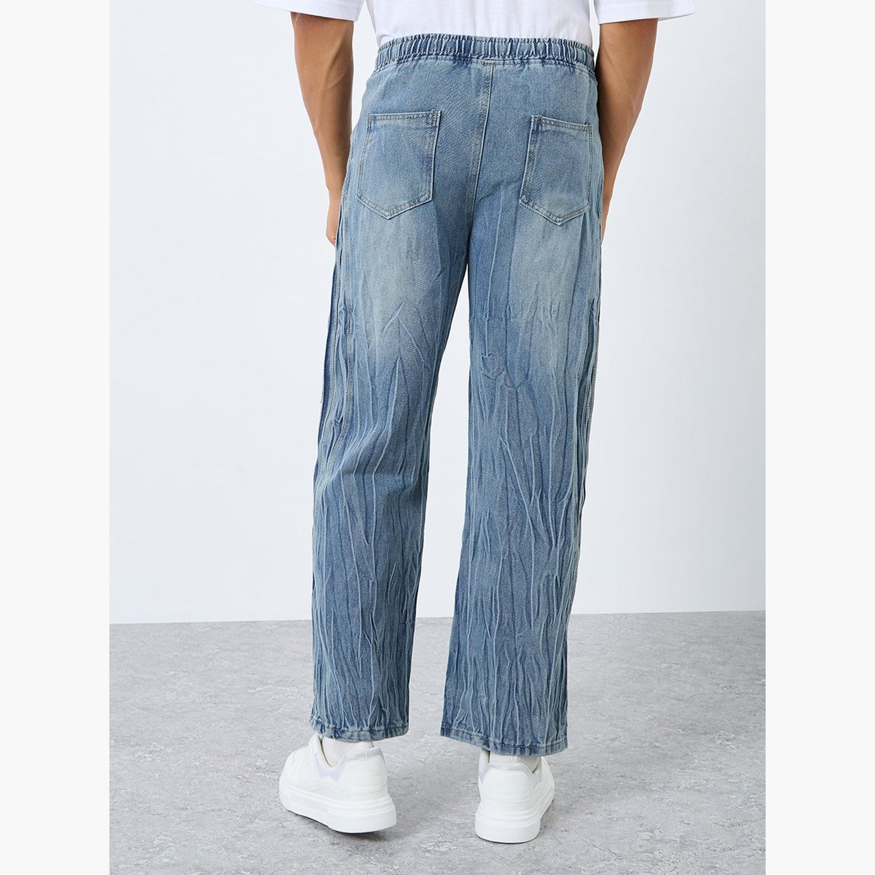 Styli Men Relaxed Fit Jeans with Drawcord Waist-men-clothing-bottoms-jeans-image-4