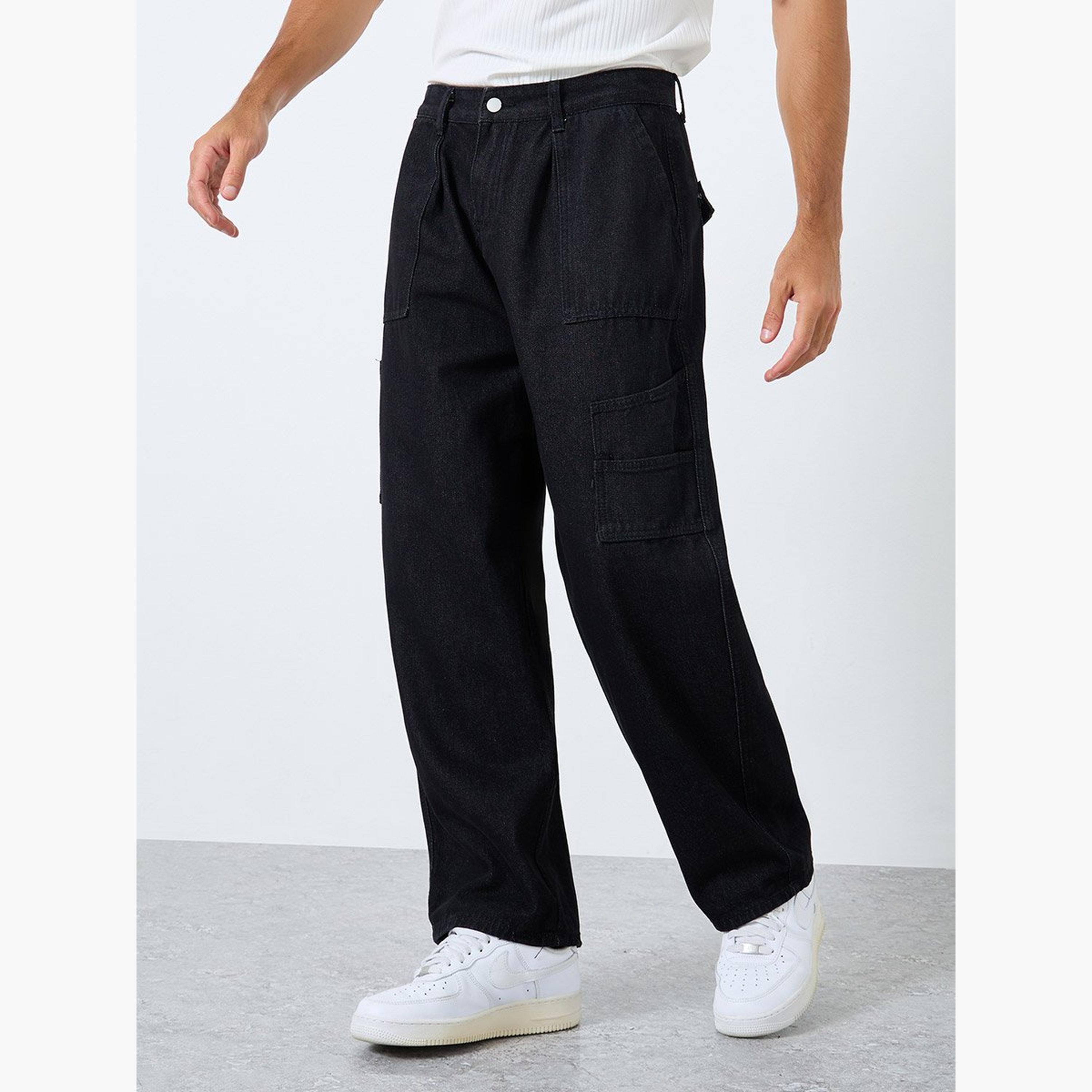 Styli Men Baggy Fit Cargo Jeans-men-clothing-bottoms-jeans-image-1