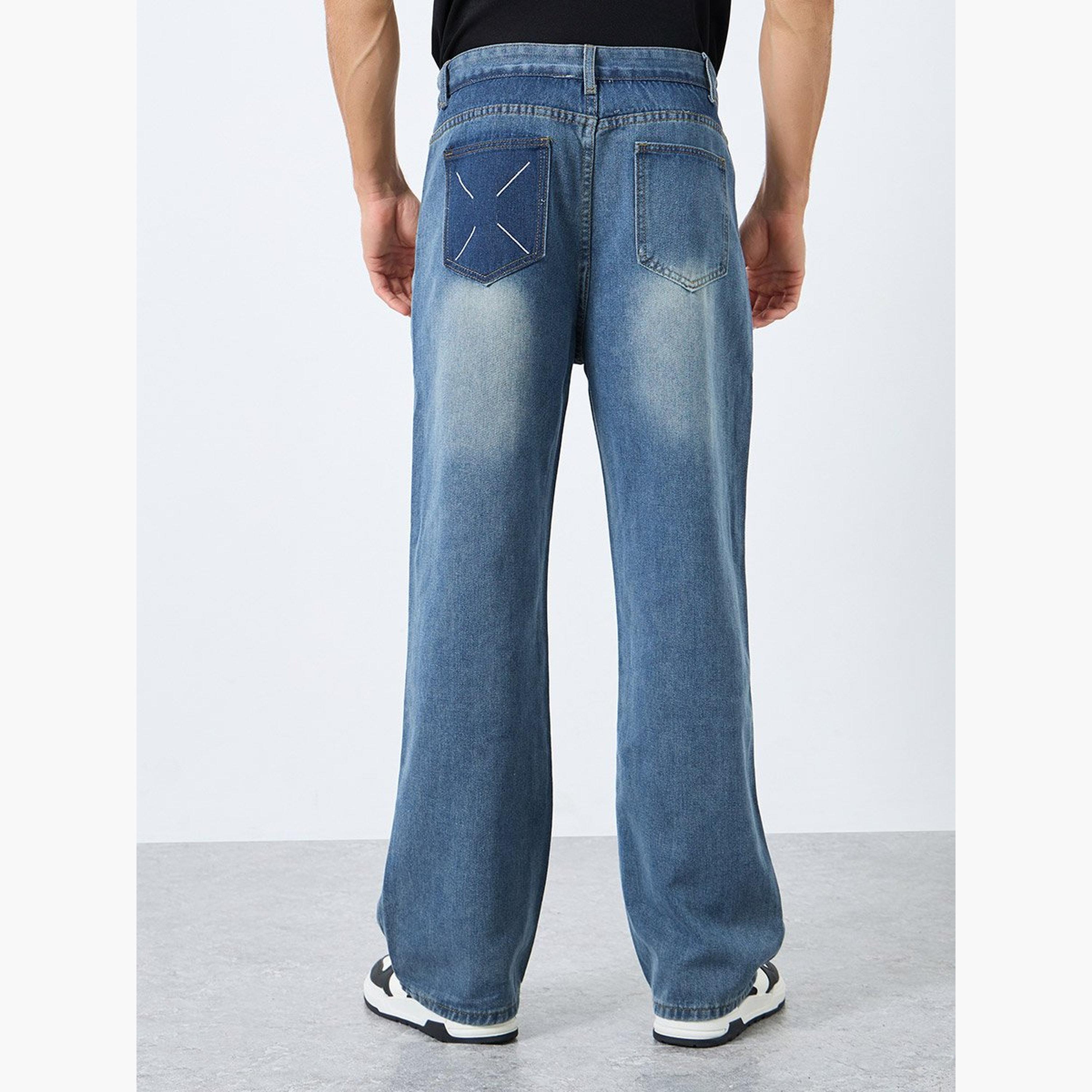 Styli Men Mid Rise Faded Straight Fit Jeans-men-clothing-bottoms-jeans-image-4