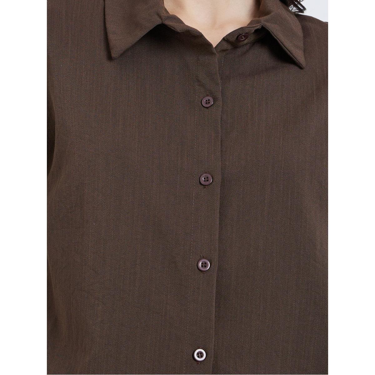 Styli Solid Buttoned Shirt and Loose Pants Co-Ords-women-clothing-coordsets-image-3